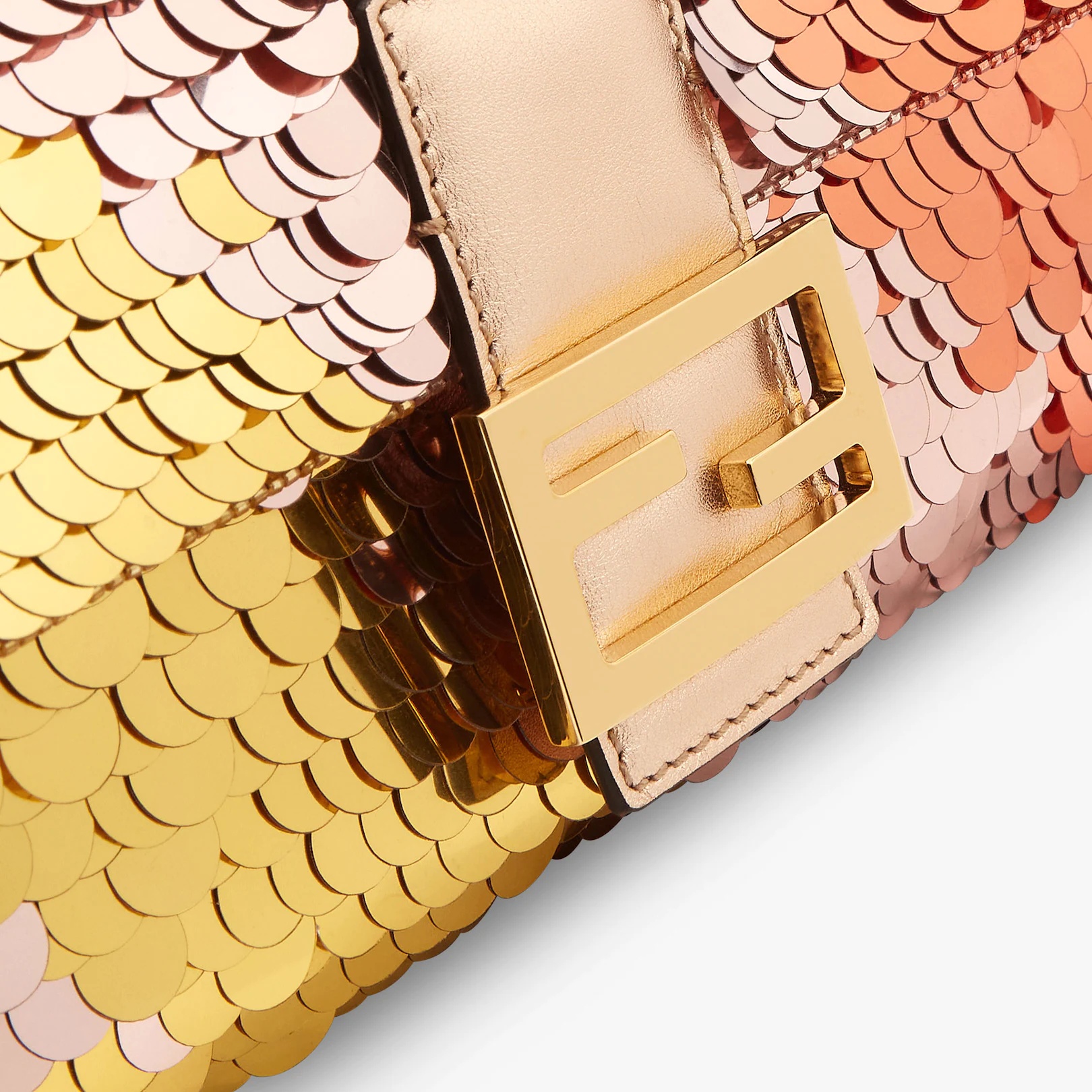 Copper-colored leather and sequinned bag - 5