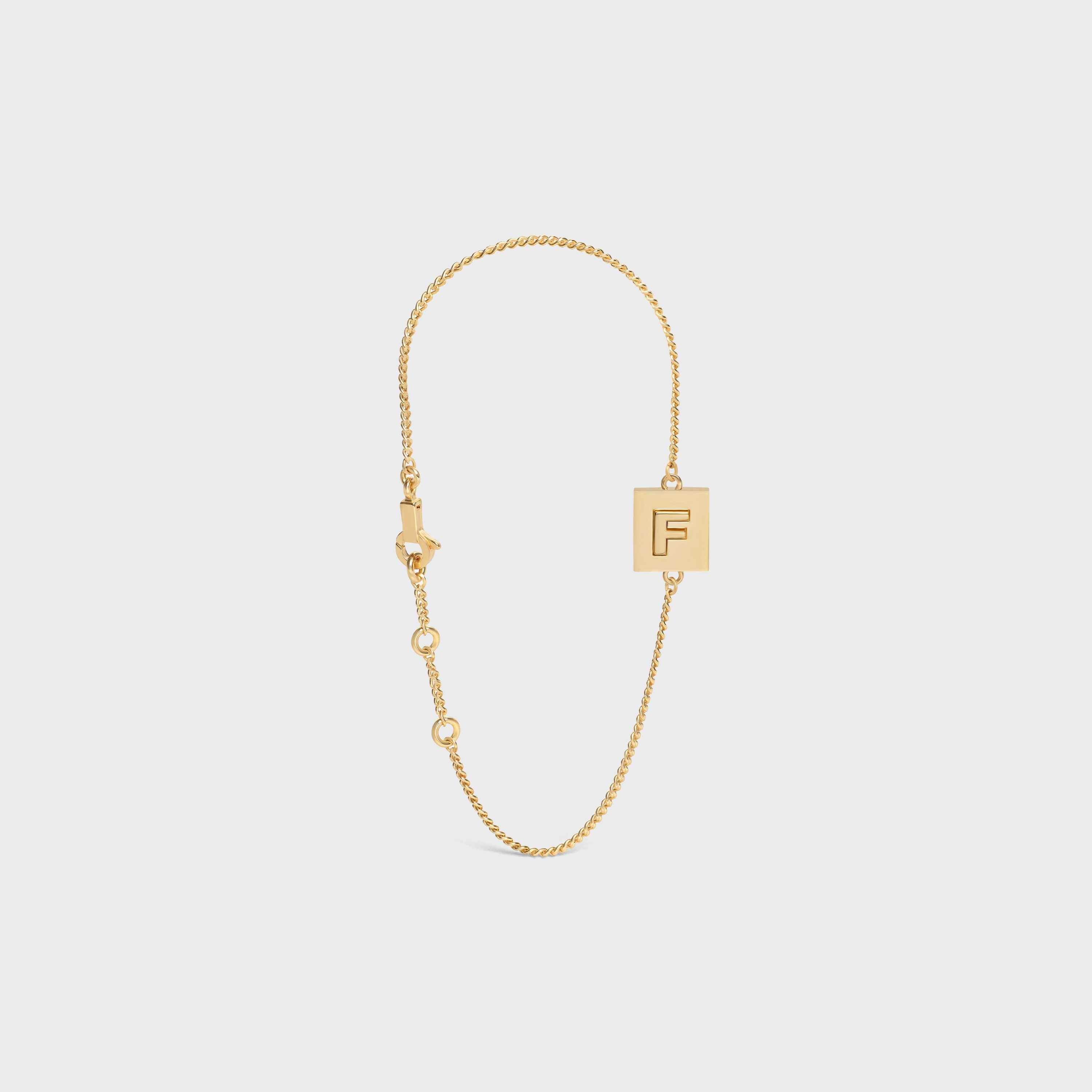 Alphabet F Bracelet in Brass with Gold Finish - 2