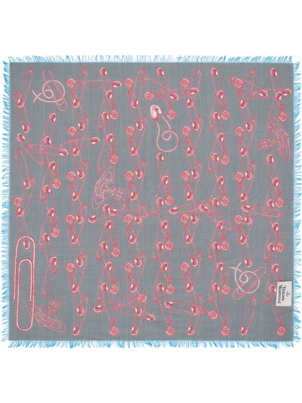 Gray Safety Pin Pocket Square - 2