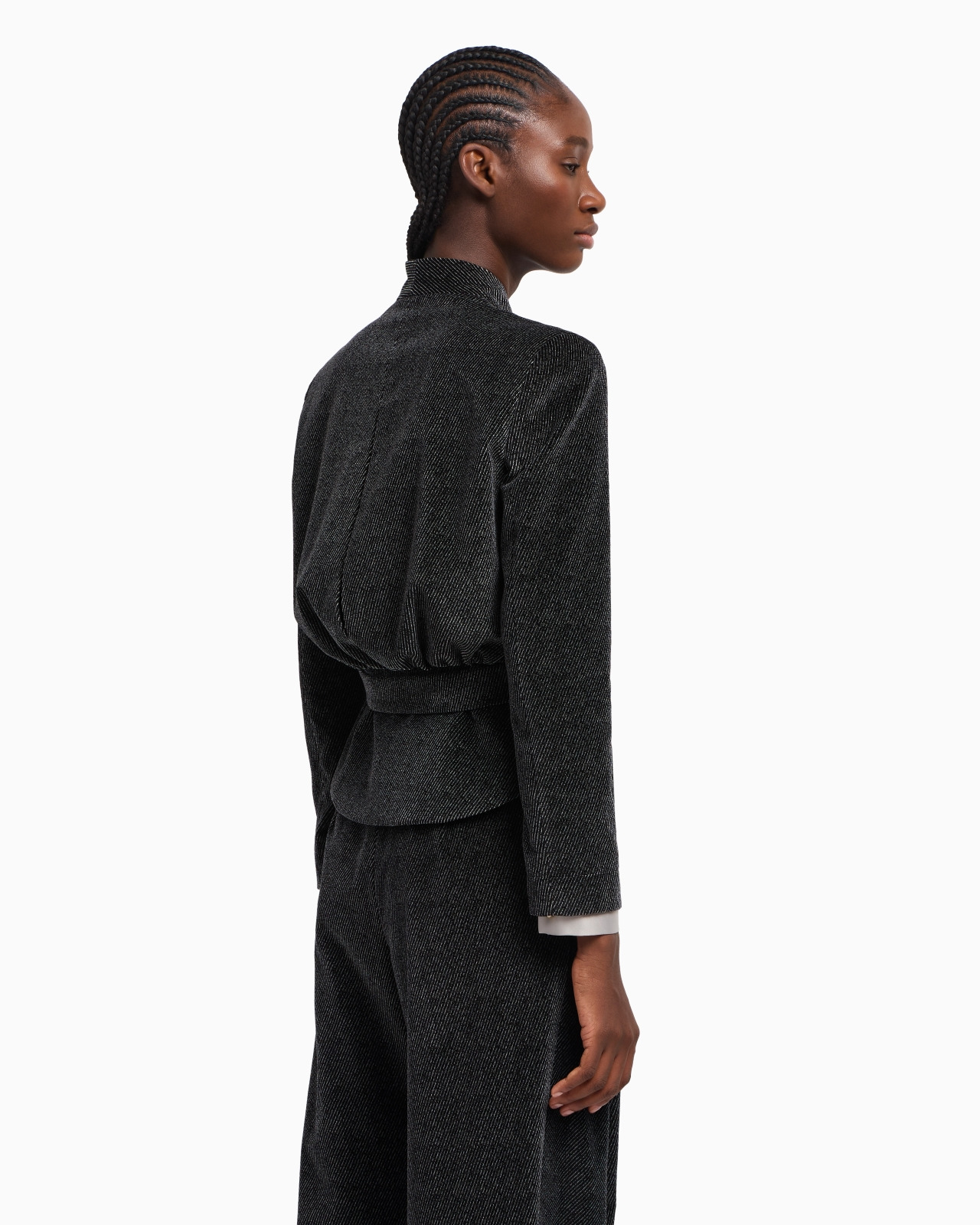 CAVALRY-EFFECT PRINTED VELVET JACKET WITH OFF-CENTRE FASTENING - 3