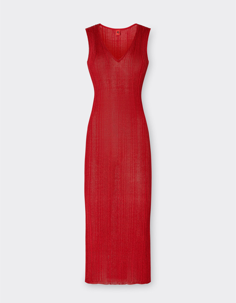 Sleeveless dress in viscose and lurex 1