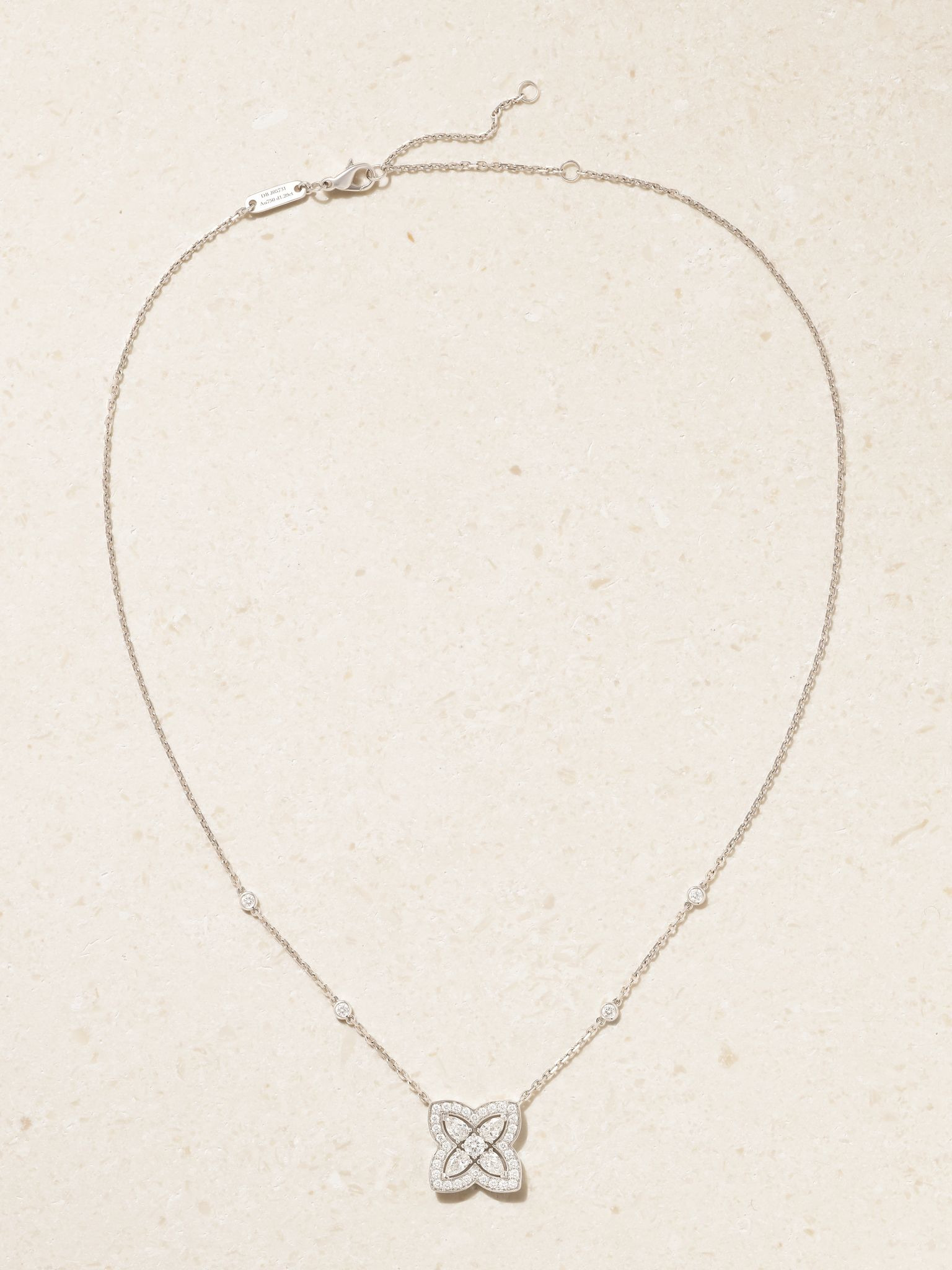 Enchanted Lotus 18-karat white gold diamond necklace Silver - 4