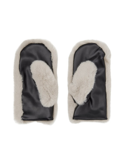 STAND STUDIO Off-White Charlie Faux-Fur Mittens outlook