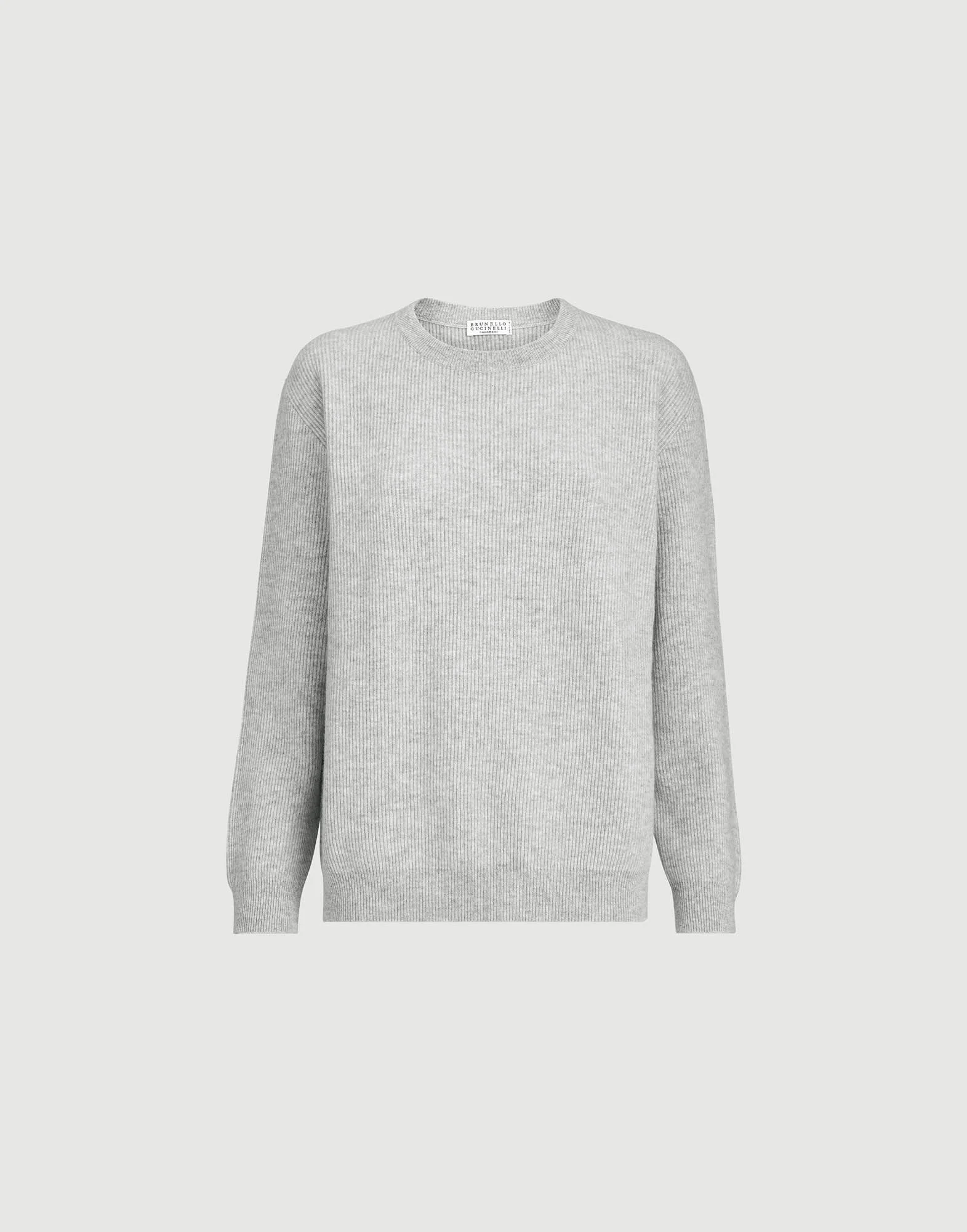 Cashmere English rib sweater with monili - 1