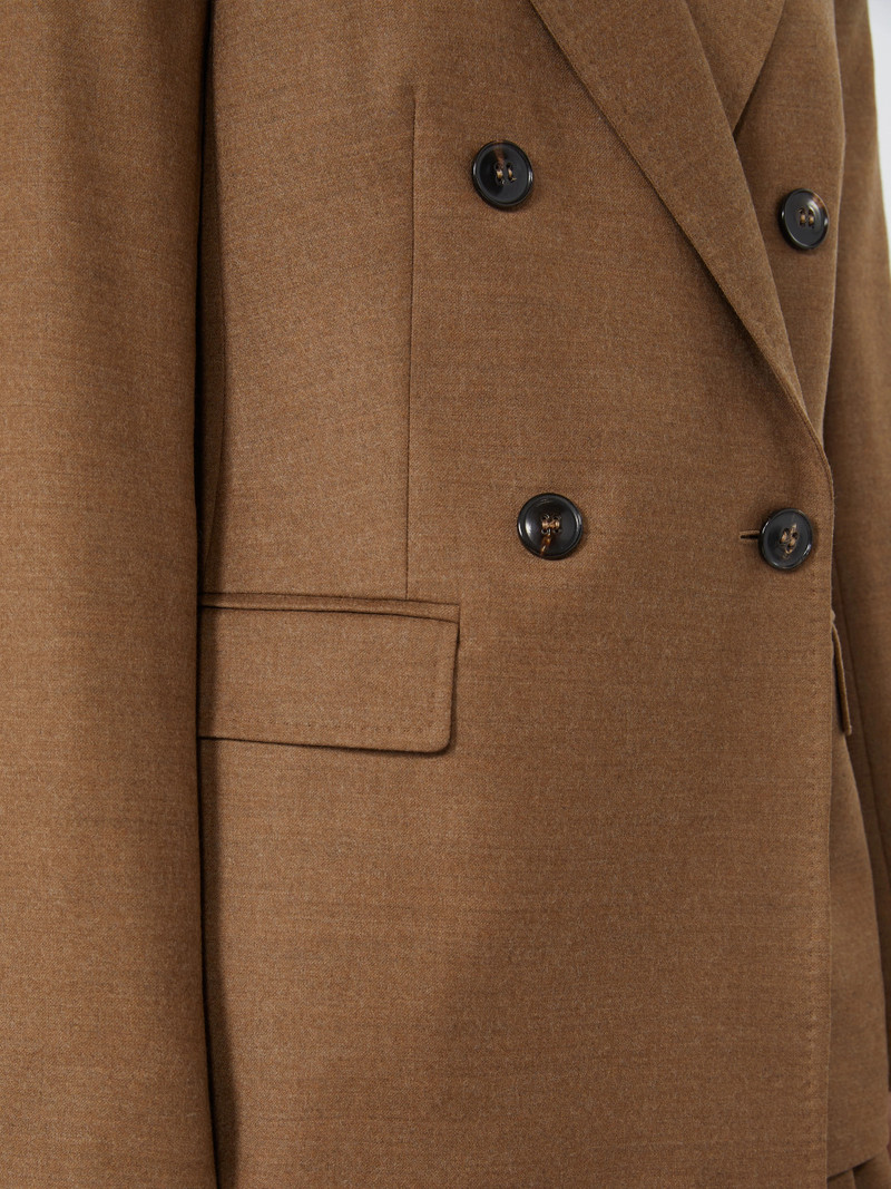 UDITORE Double-breasted wool flannel blazer - TOBACCO 6