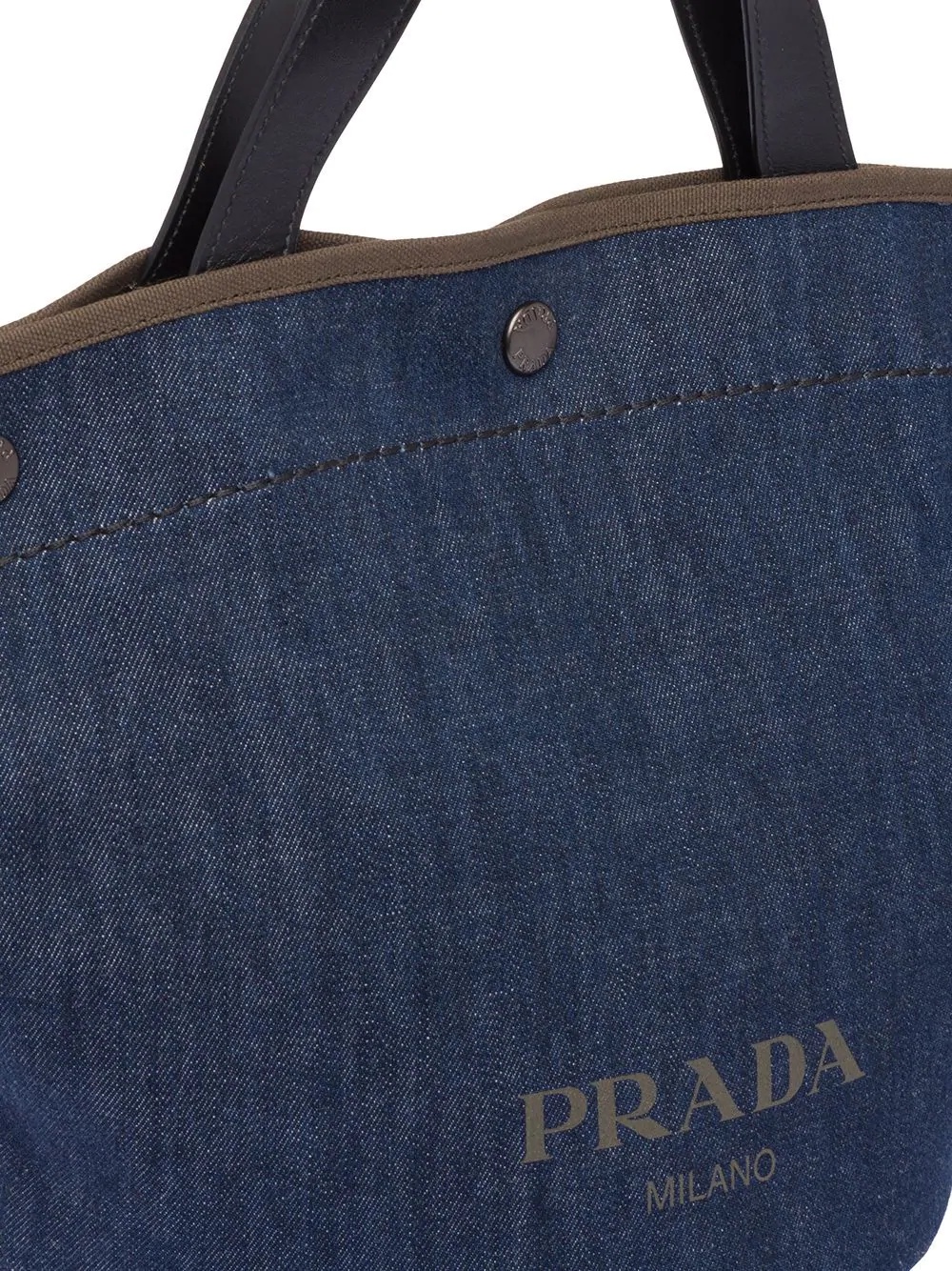 large denim and leather tote bag - 4