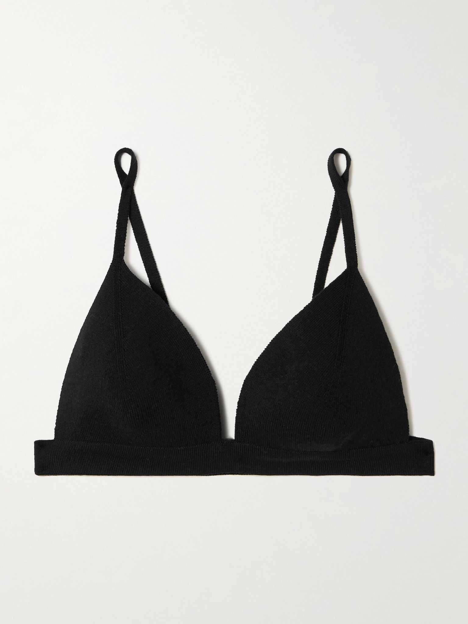 Chevier ribbed wool bralette Black - 1