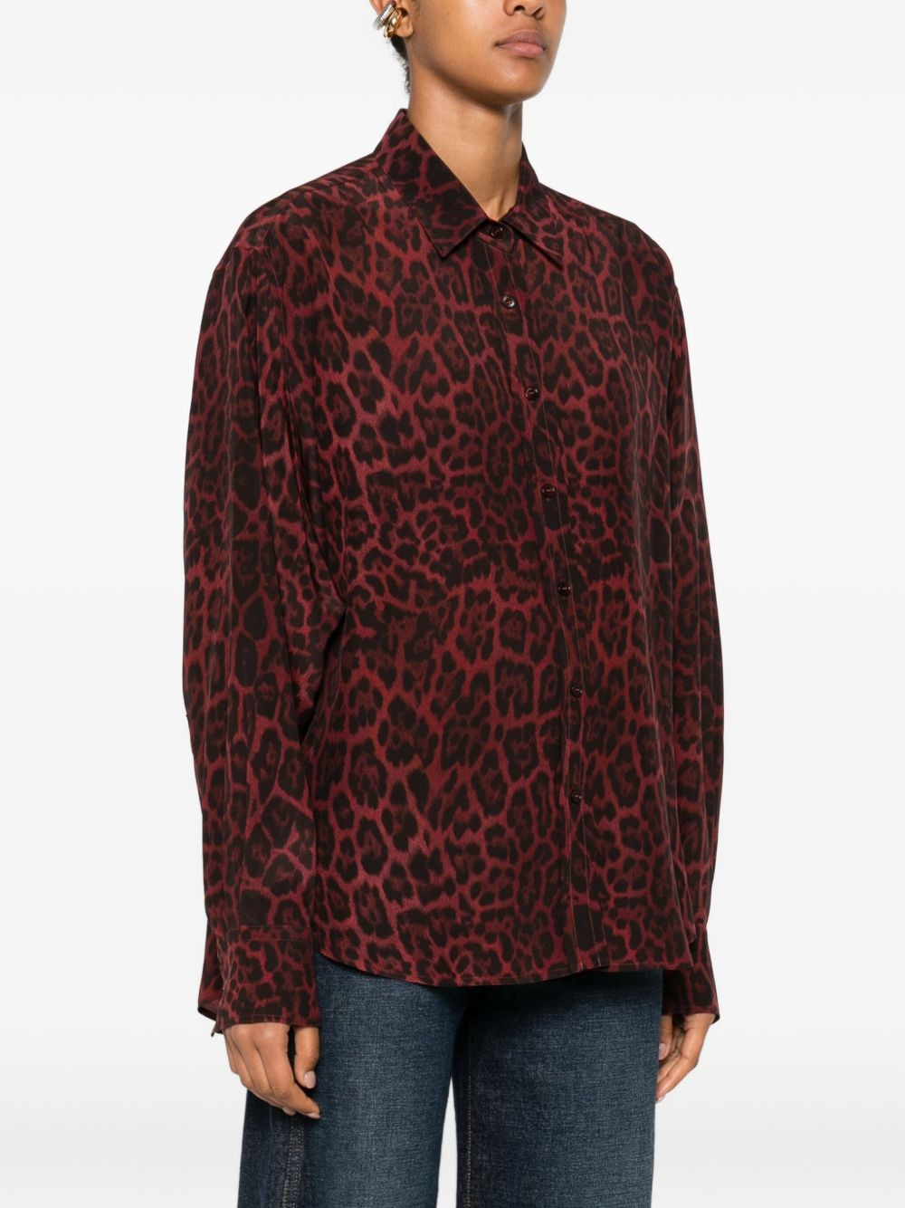 leopard-print buttoned shirt - 3
