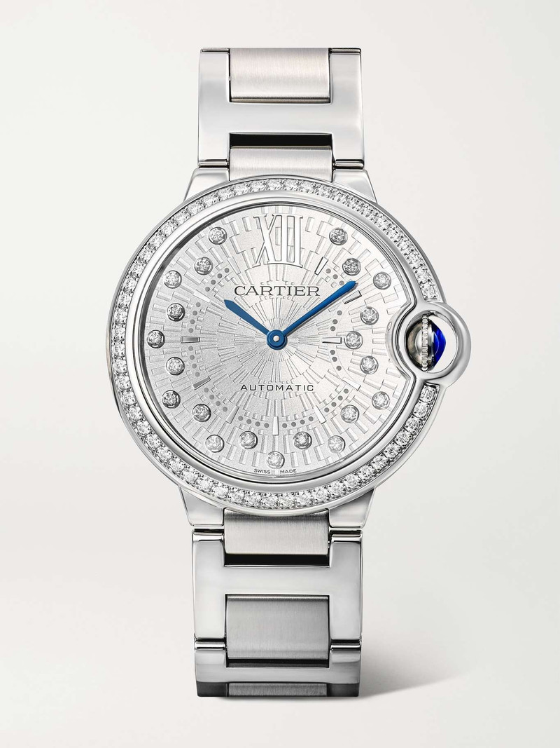 Ballon Bleu de Cartier Automatic 36mm stainless steel and diamond watch 1