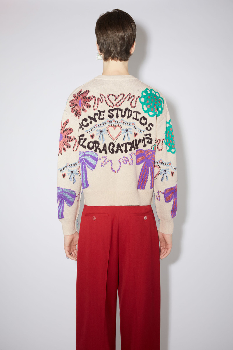 Floragatan jacquard jumper - Off white/multi 3