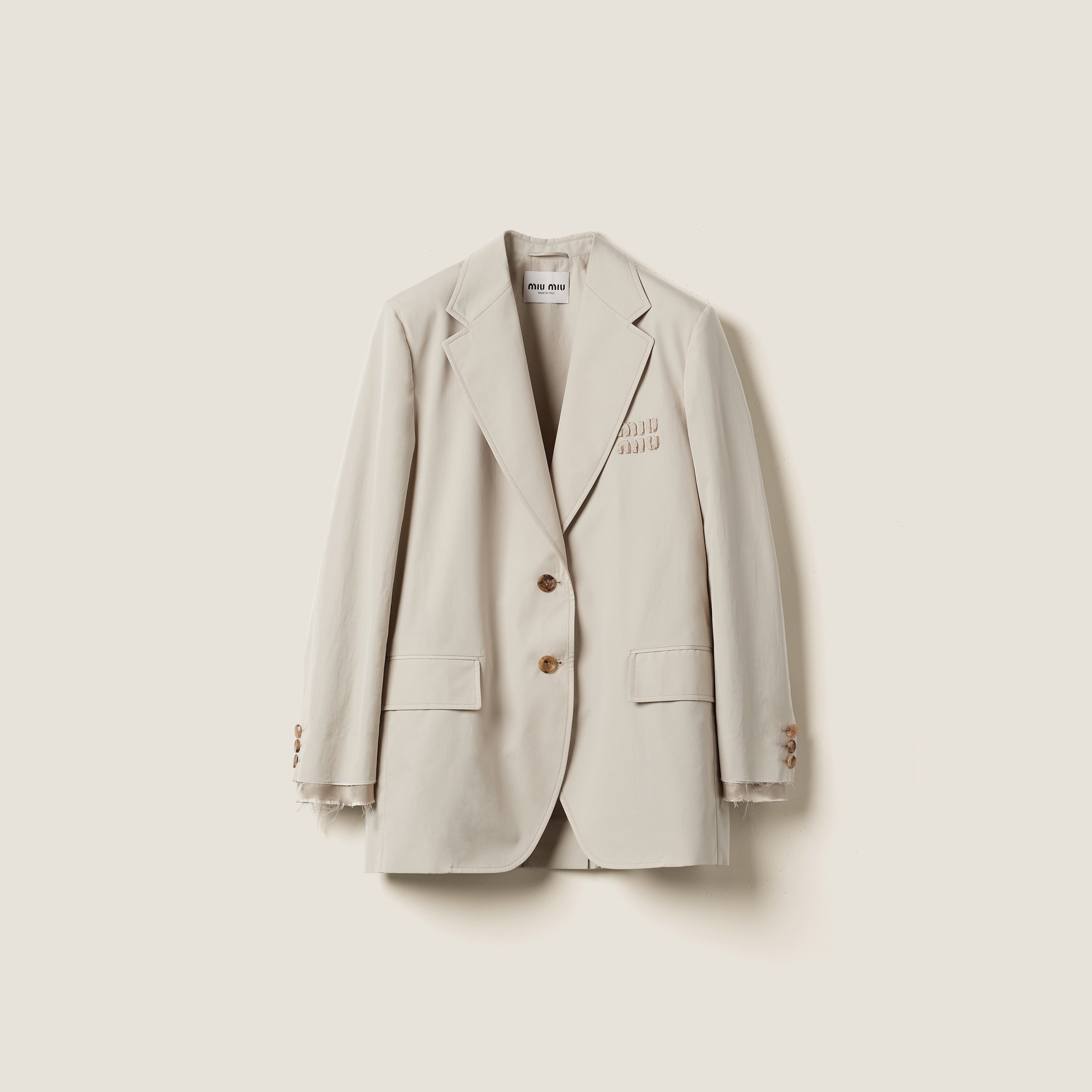 Single-breasted poplin jacket - 1