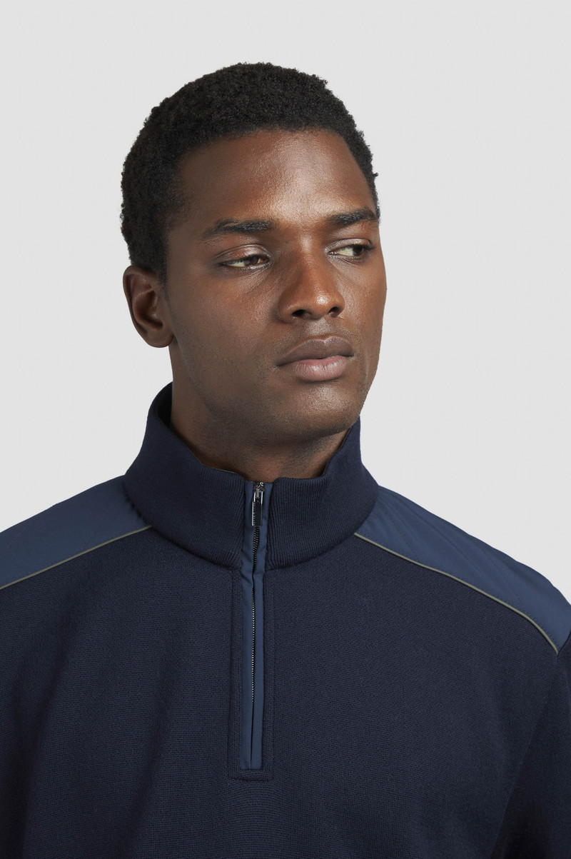 SOFT COOL TOUCH WOOL HALF ZIP SWEATER WITH TYPHOON® PLATINUM DETAILS 4
