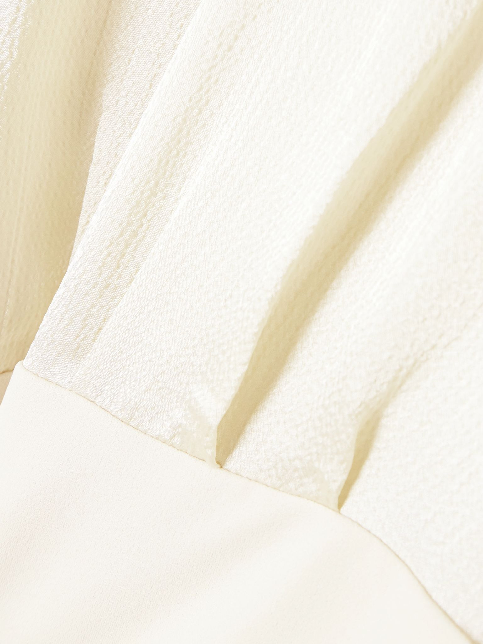 Rosalia cape-effect belted satin and crepe gown Ivory - 4