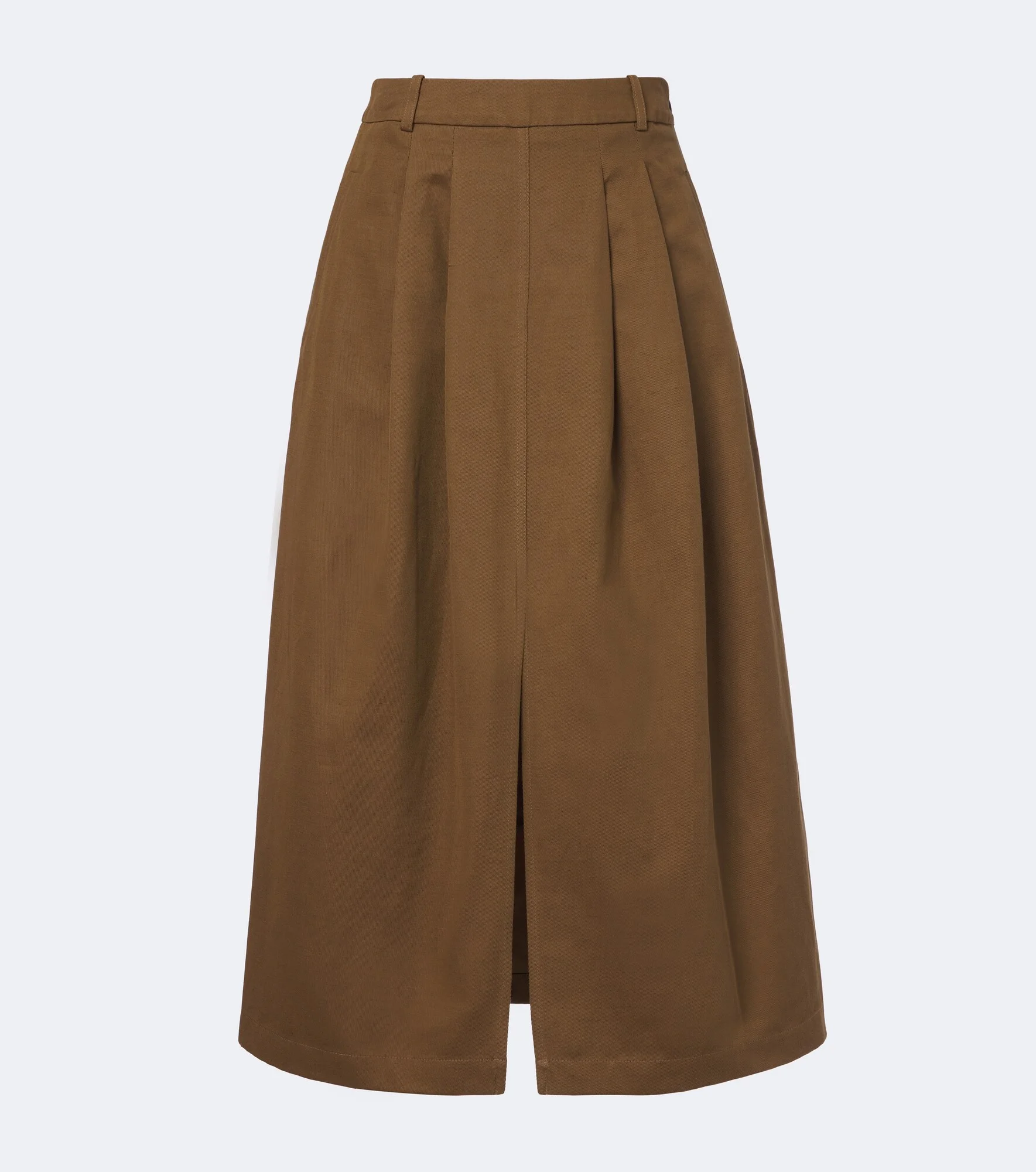 Kharis cotton and linen twill midi skirt - 1