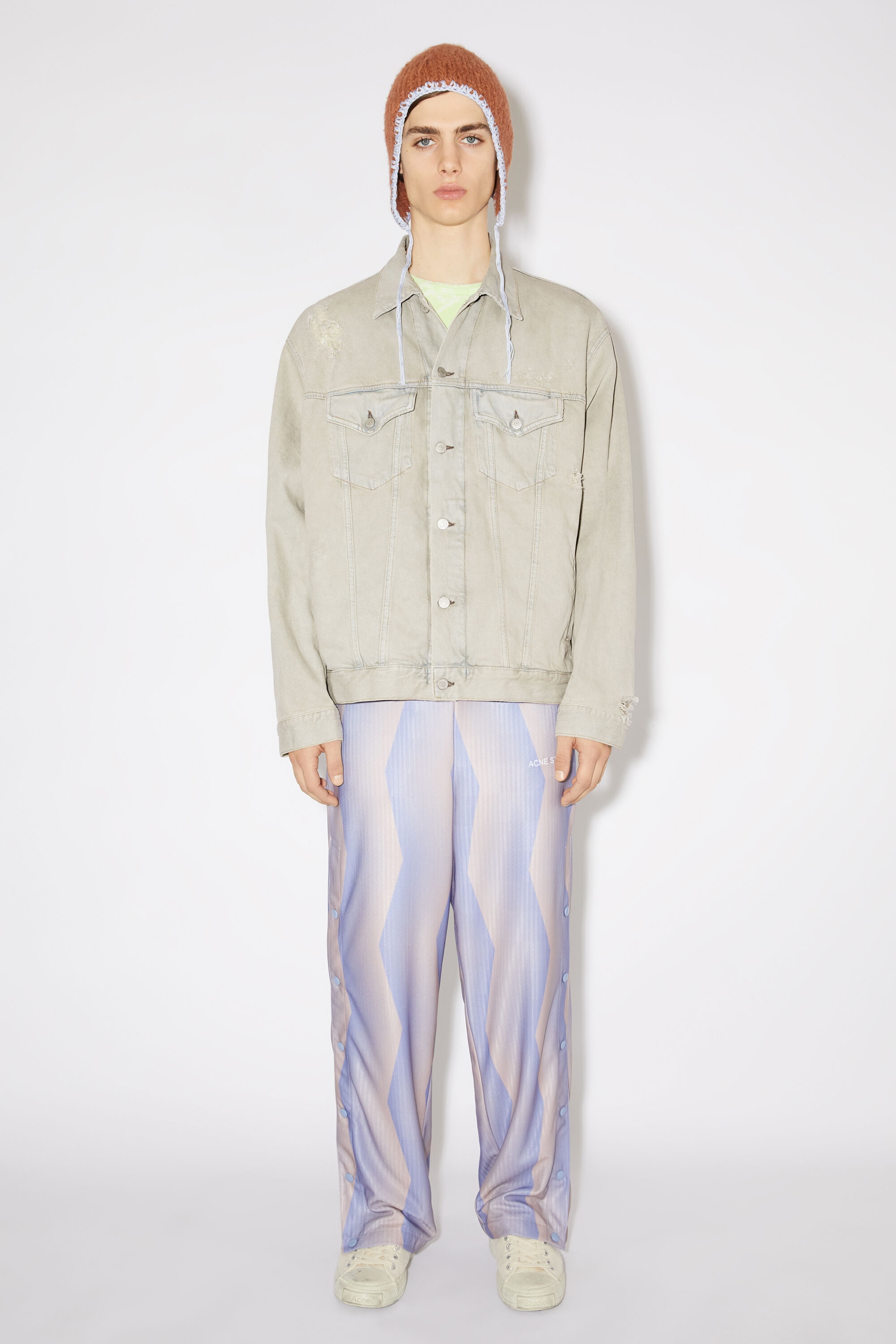 Relaxed fit denim jacket - Grey/beige - 2