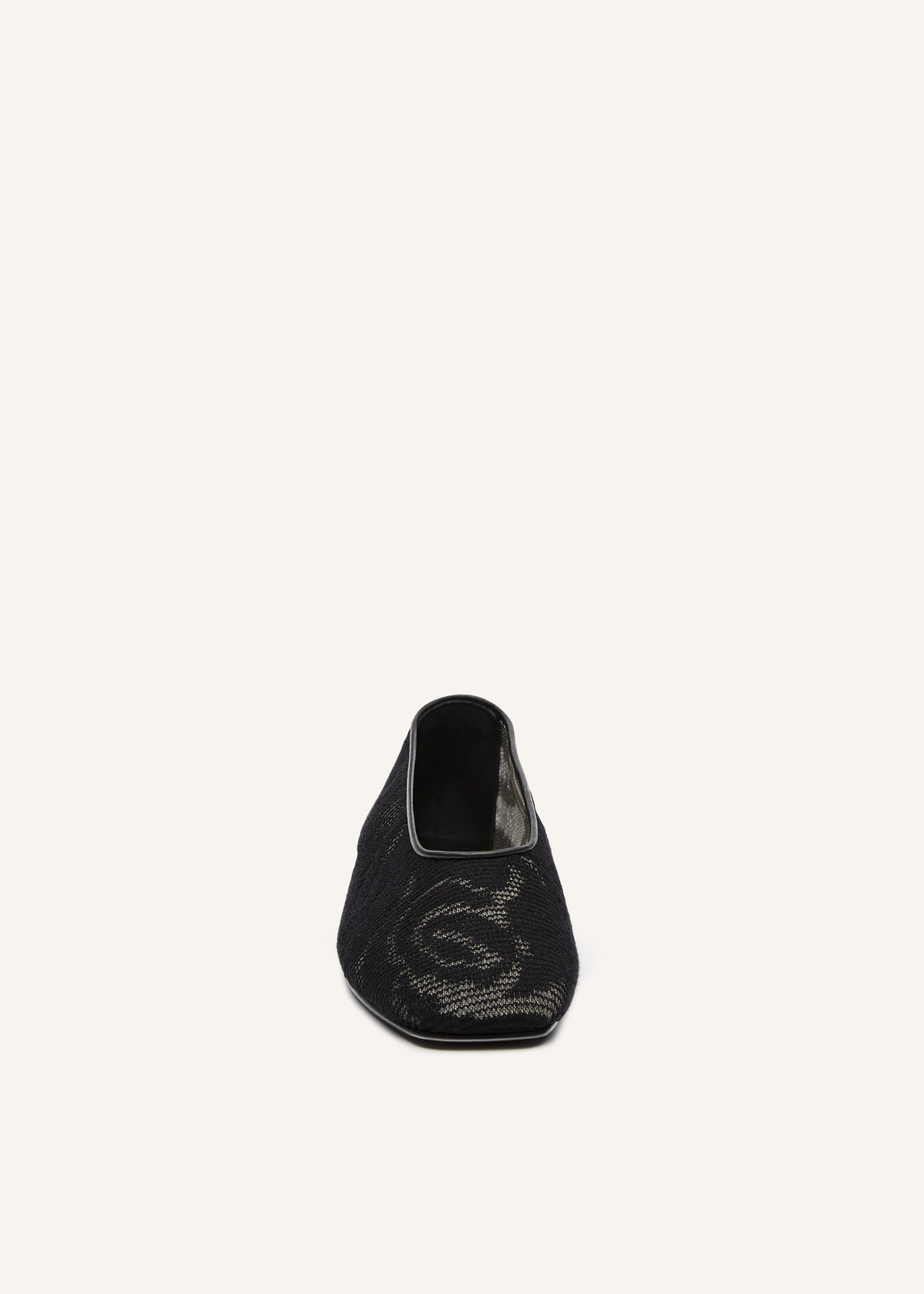 Floral knit ballet flats in black - 3
