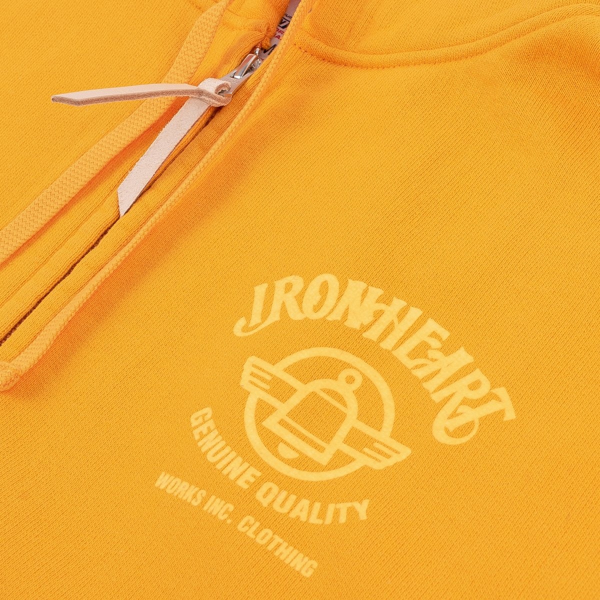 IHSW-63-MUS Printed 14oz Ultra Heavyweight Loopwheel Cotton Zippered Hoodie - Mustard - 6