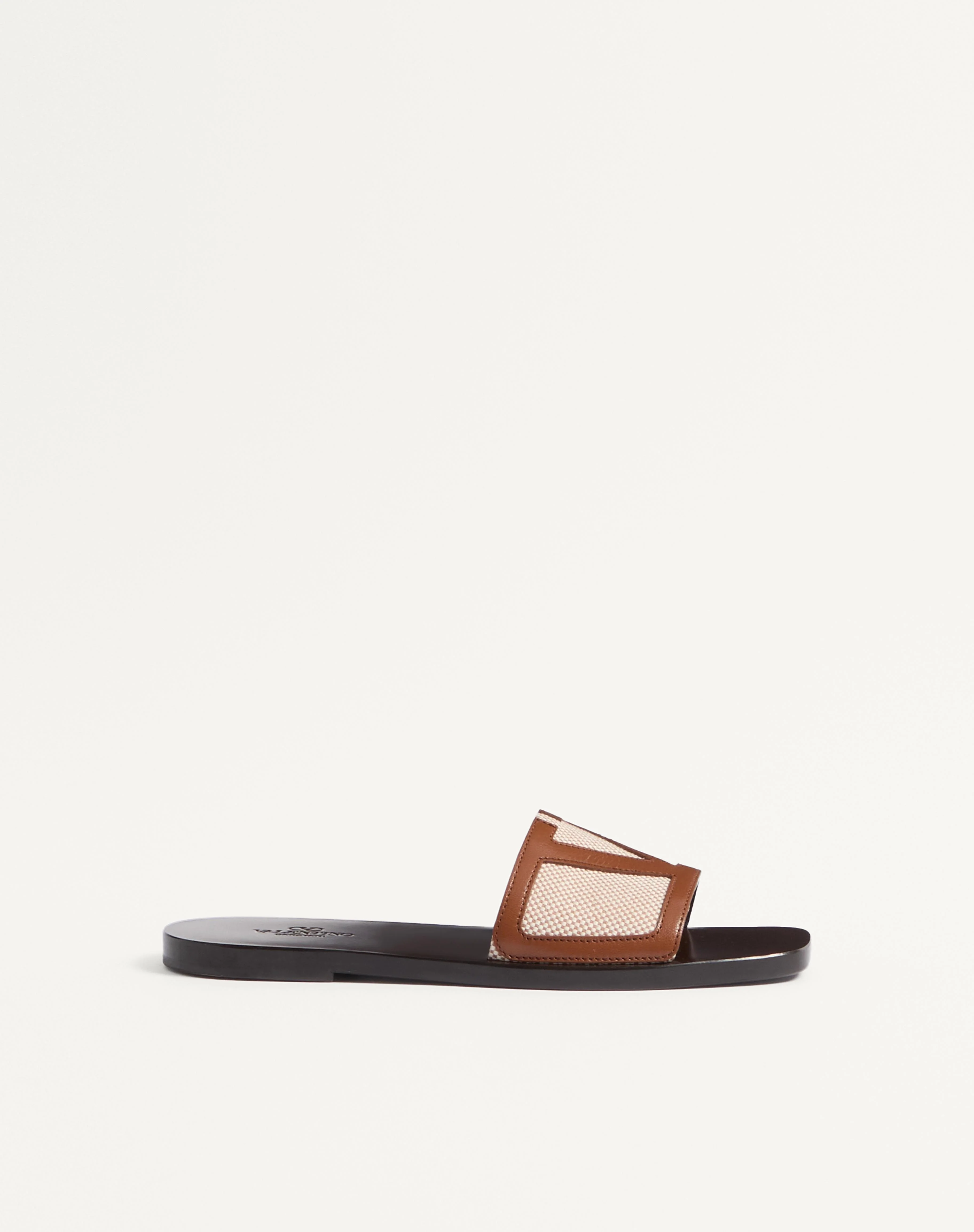 VIVA SUPERSTAR SLIDE SANDAL IN CANVAS FABRIC AND NAPPA LEATHER - 1