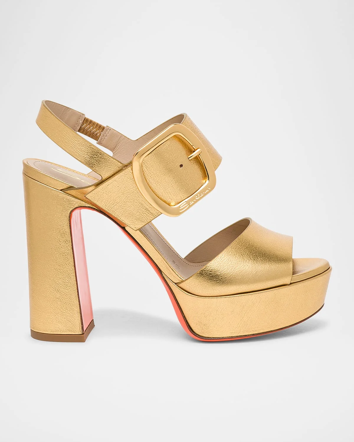 Bruxel Metallic Buckle Platform Sandals - 1