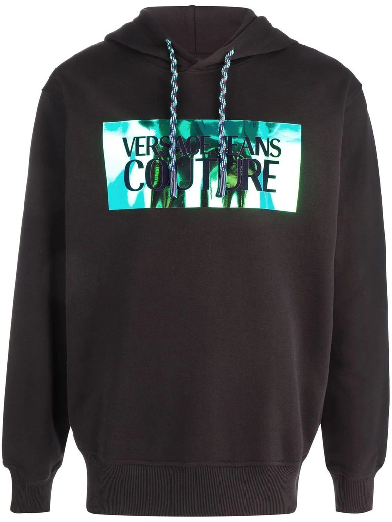 logo-print drawstring hoodie 1