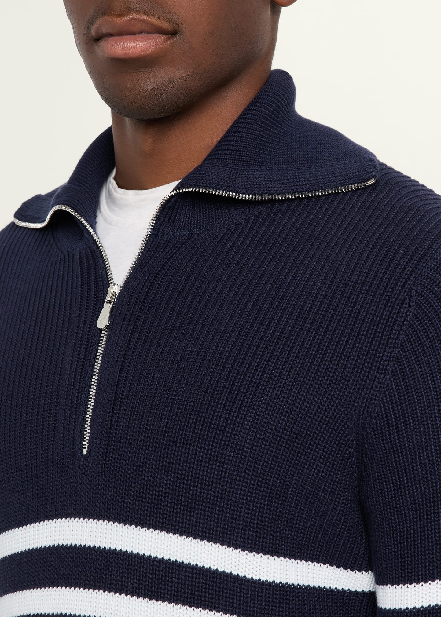 Men's High Summer Capsule Cotton Rib Half-Zip Sweater - 5