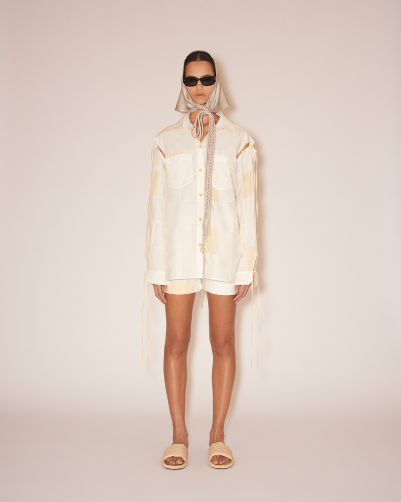 Nanushka BRITA - Slip satin headscarf - Creme outlook