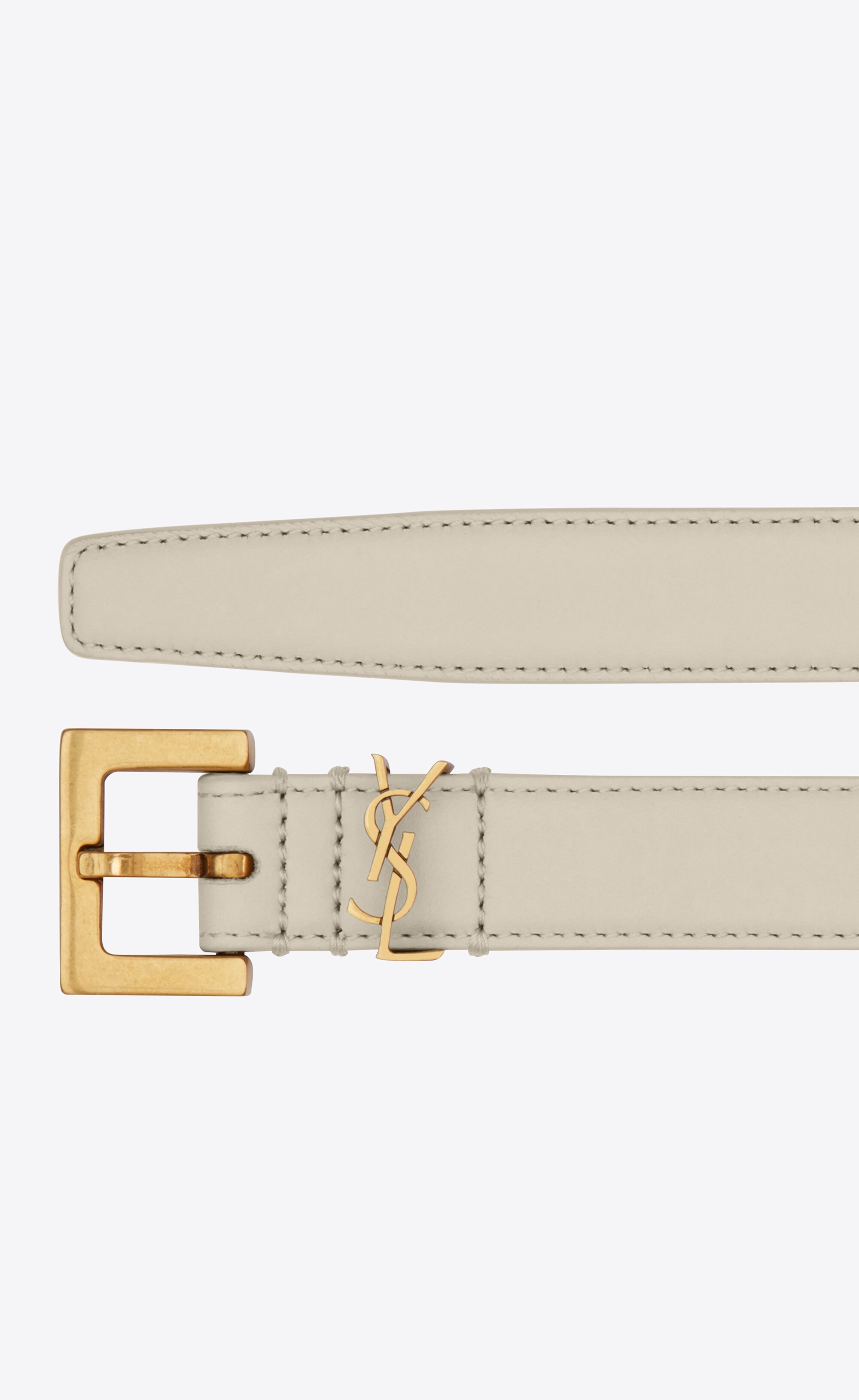 narrow monogram belt with square buckle in lacquered leather - 2