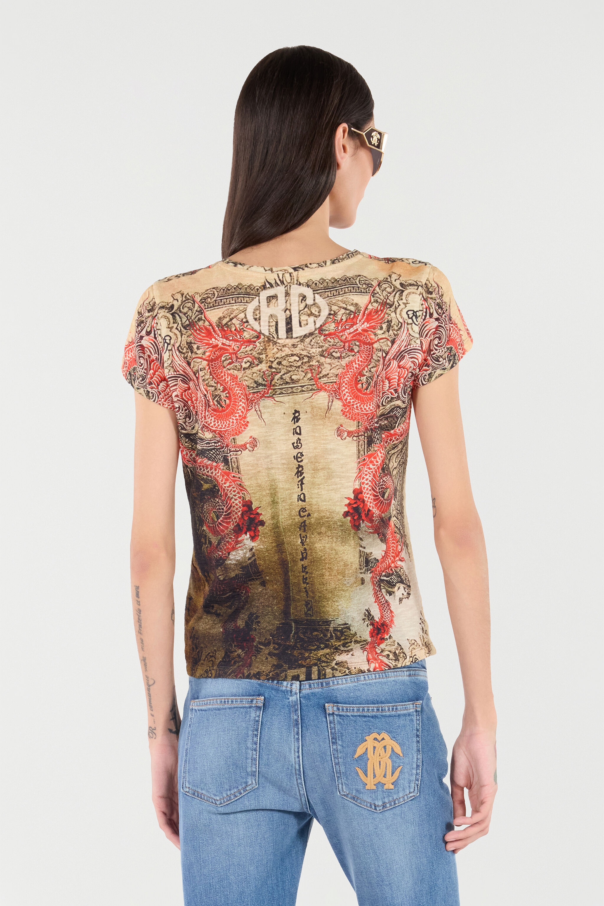 Cotton T-Shirt With Oriental Print - 4