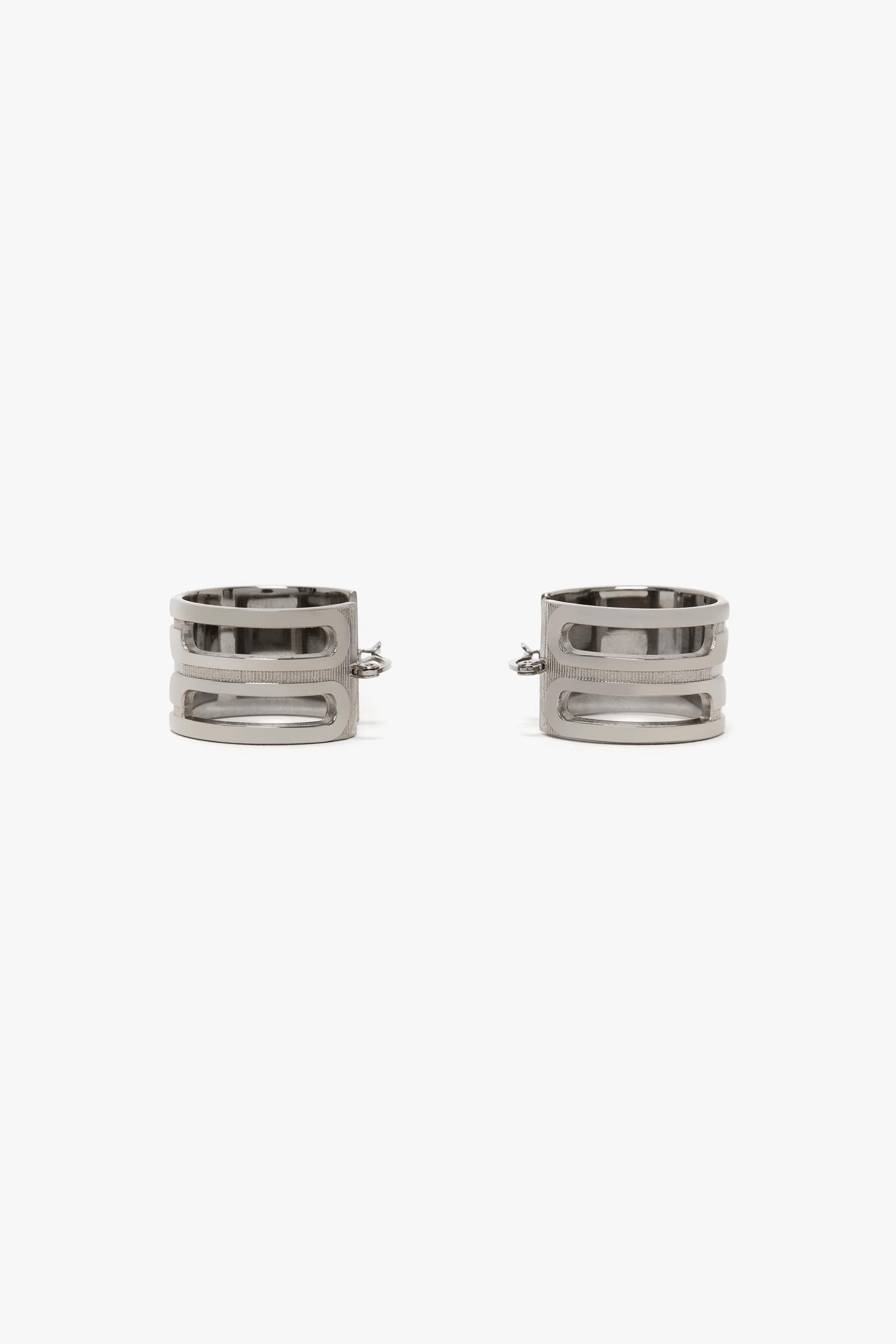 B Frame Hoop Earrings In Silver - 3