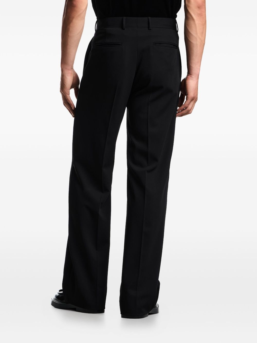 pleated side-stripe trousers - 4