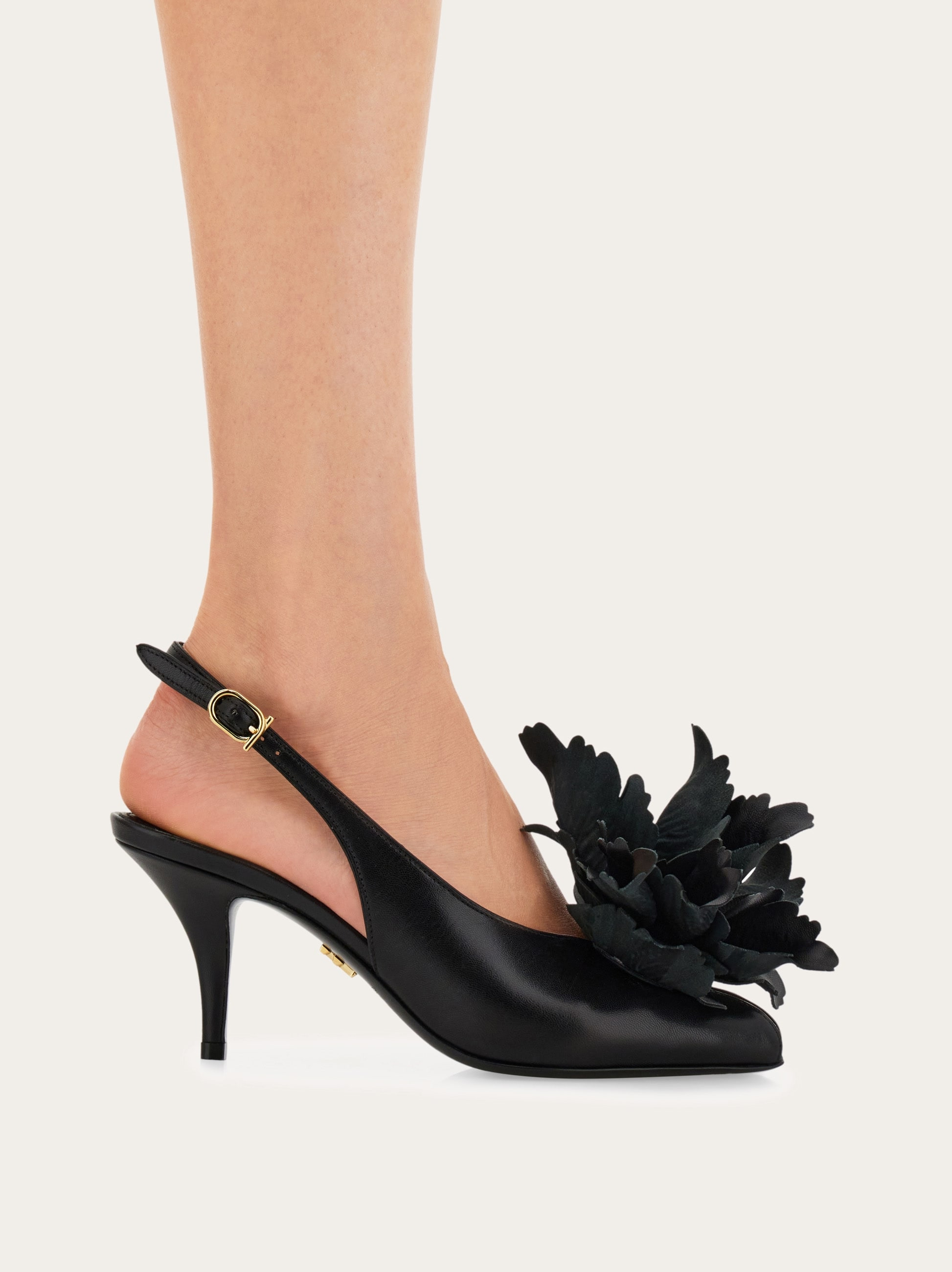 Flower embellished slingback - 4