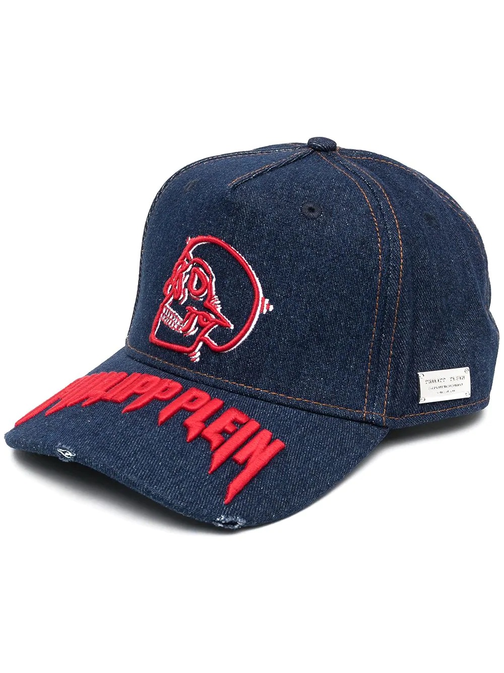 logo-embroidered denim baseball cap - 1