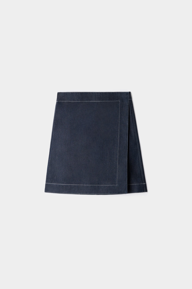 SUNNEI BELLIDENTRO REVERSIBLE SKIRT / denim & electric blue stripes outlook
