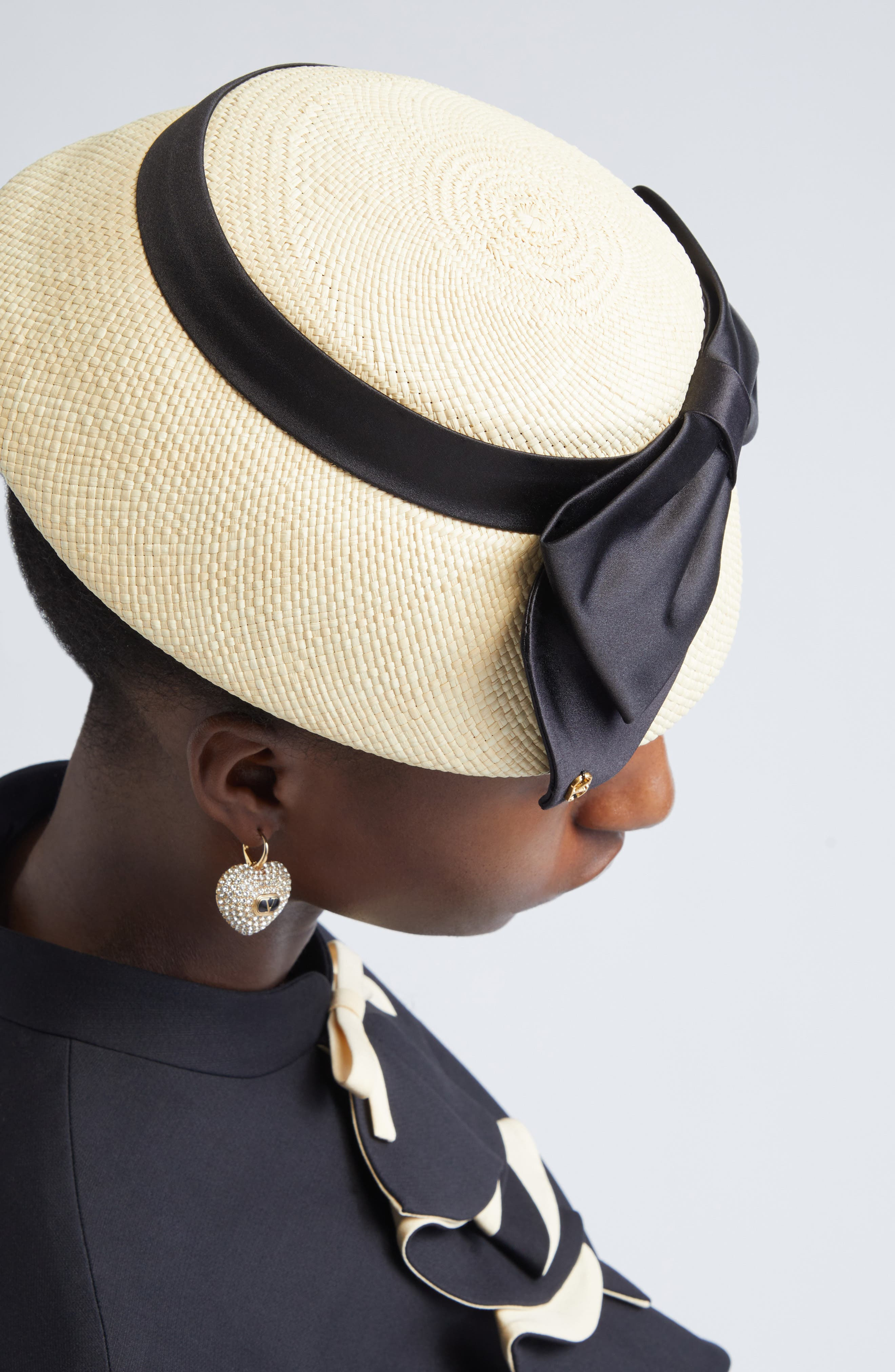 Valentino Garavani VLOGO Signature Straw Hat in Naturale/Nero/Antique Brass at Nordstrom - 2