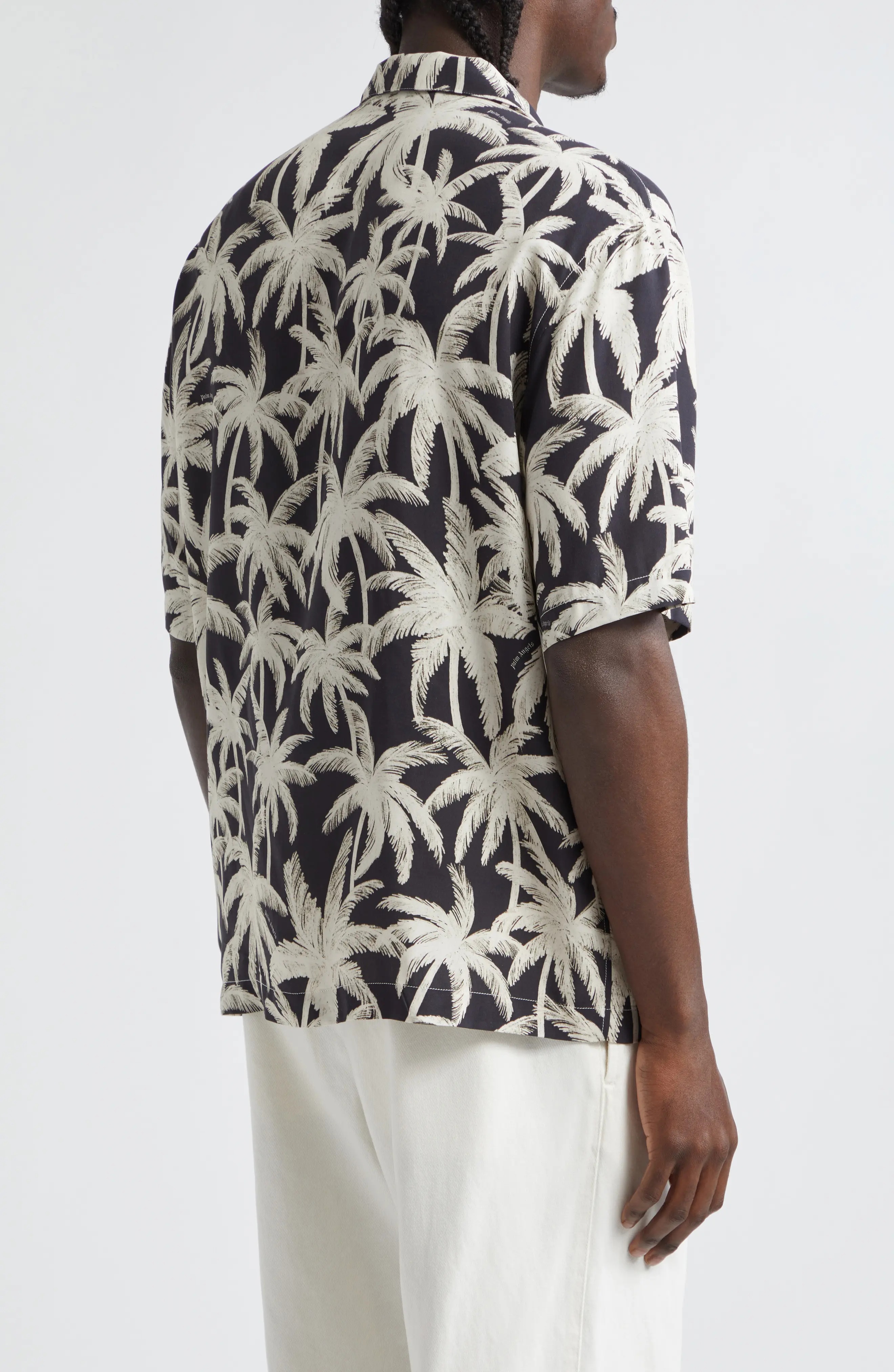 Palm Print Camp Shirt - 3