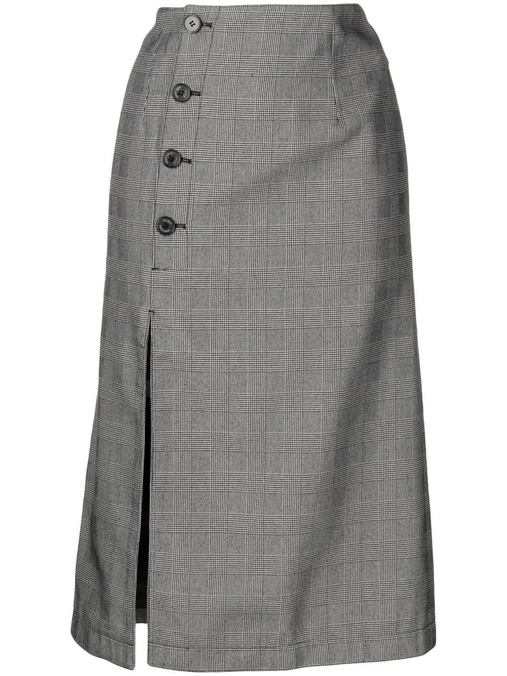 button-front midi skirt - 1
