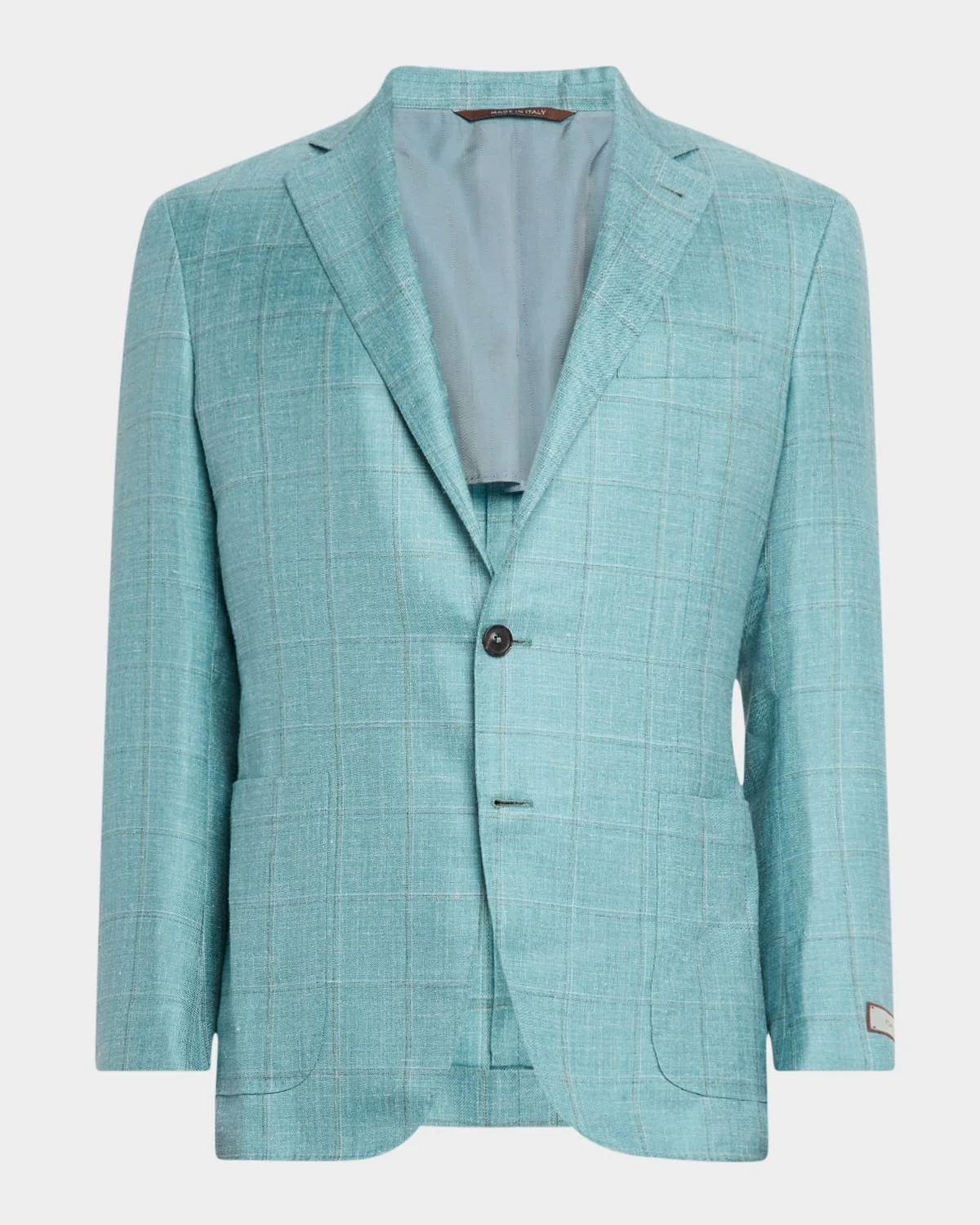 Men's Cashmere, Silk and Linen Windowpane Sport Coat - 1