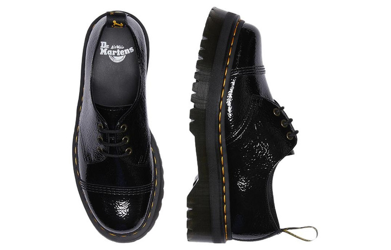 Dr. Martens Dr. Martens 1461 Distressed Patent Leather Platform Shoes 'Black' 27716001 outlook