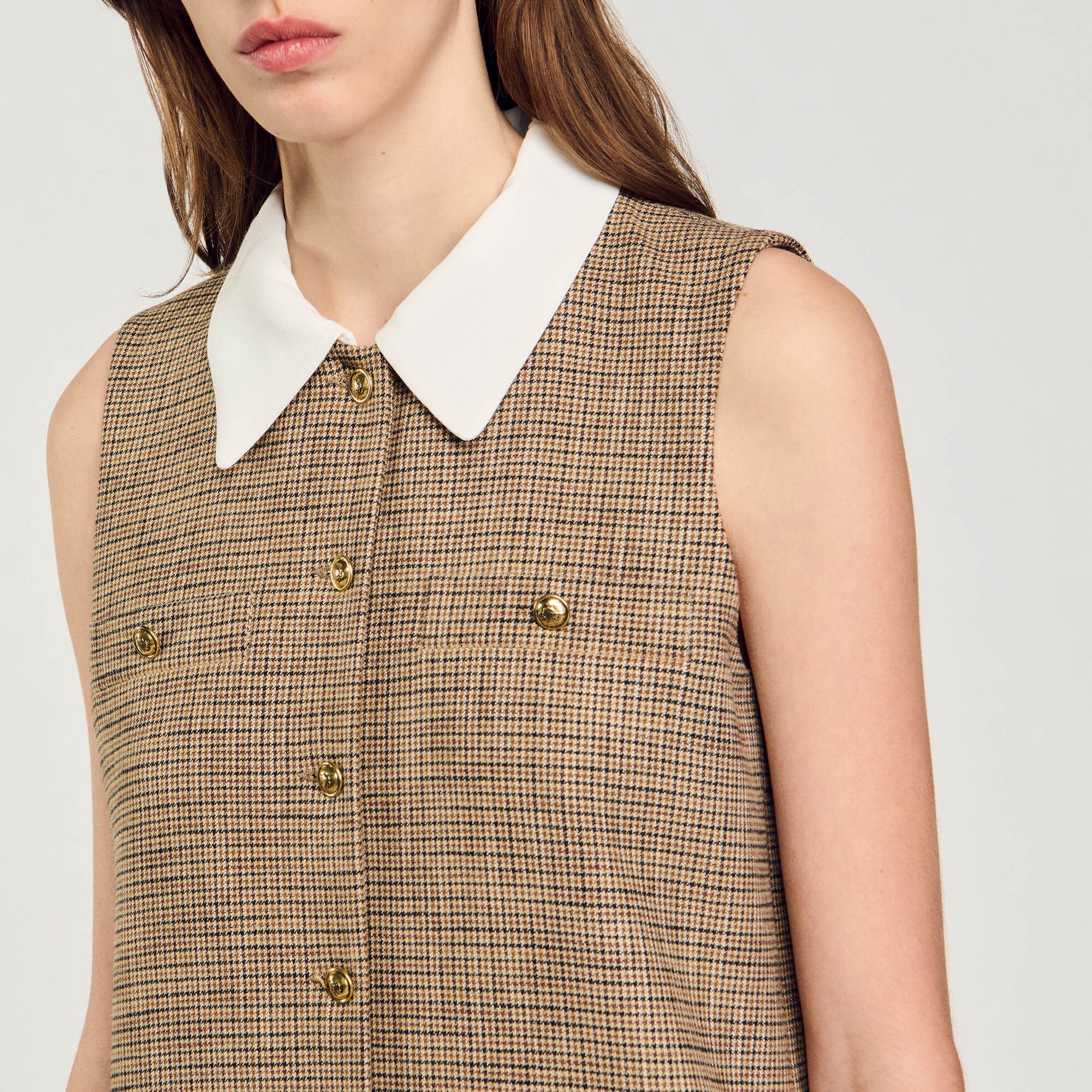 SHORT MICRO HOUNDSTOOTH DRESS - 4
