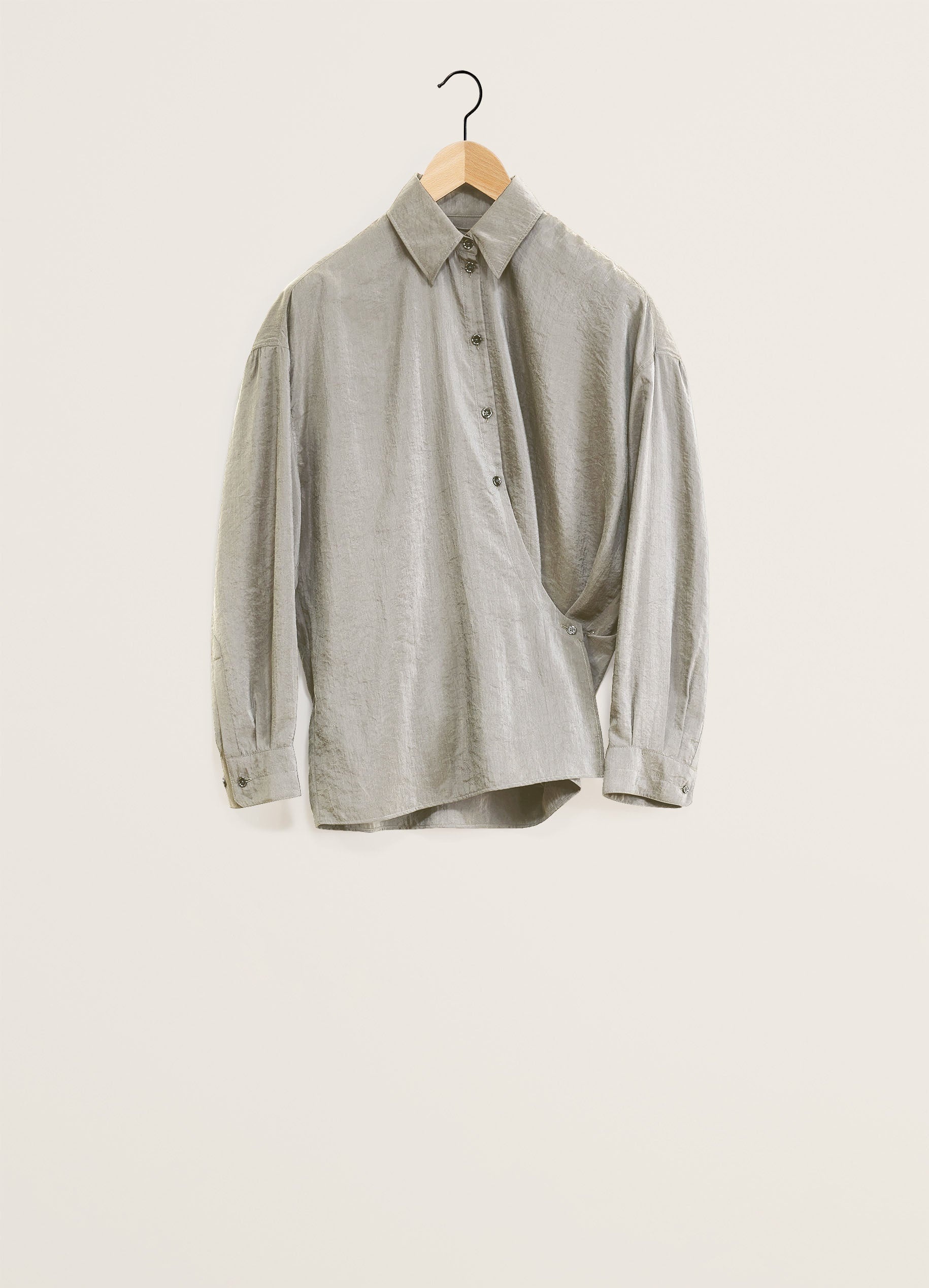 STRAIGHT COLLAR TWISTED SHIRT - 1