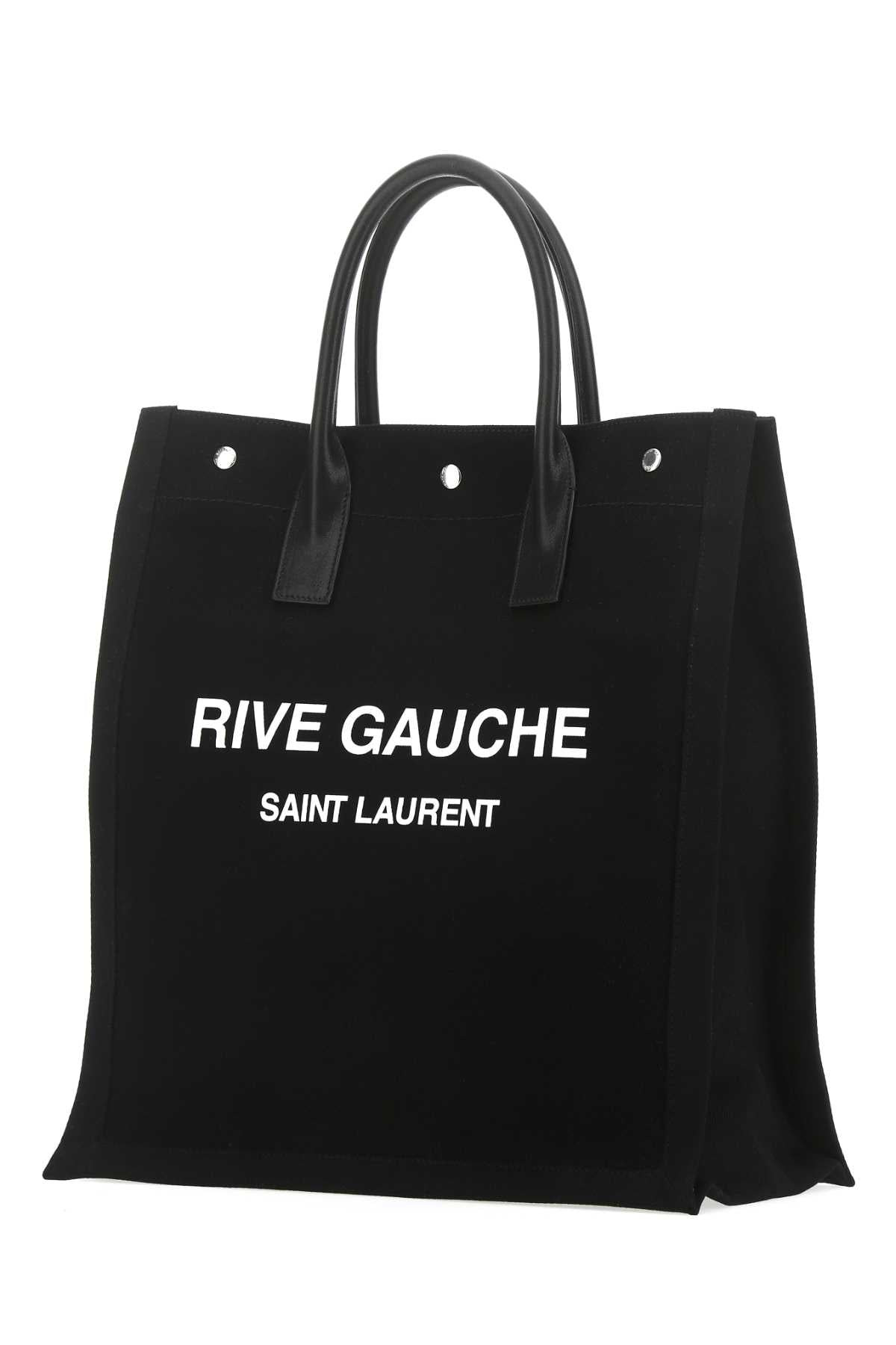 Saint Laurent Men Black Canvas Rive Gauche Shopping Bag - 2