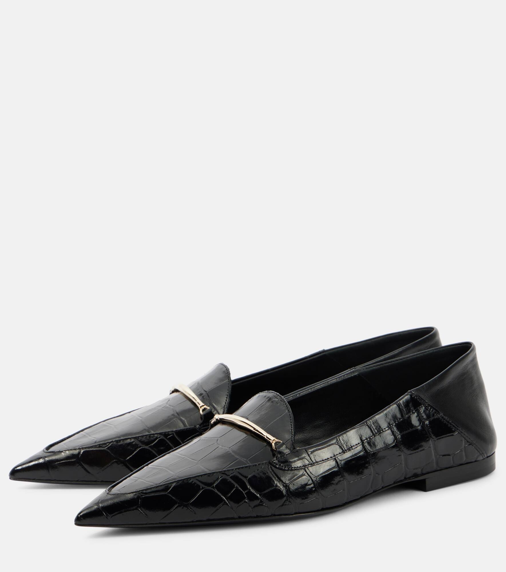 Morsetto croc-effect leather loafers - 5