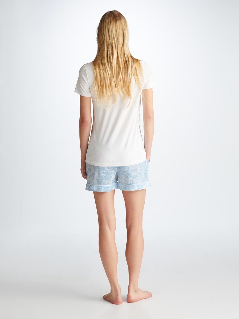 Women's Lounge Shorts Ledbury 77 Cotton Batiste White - 4