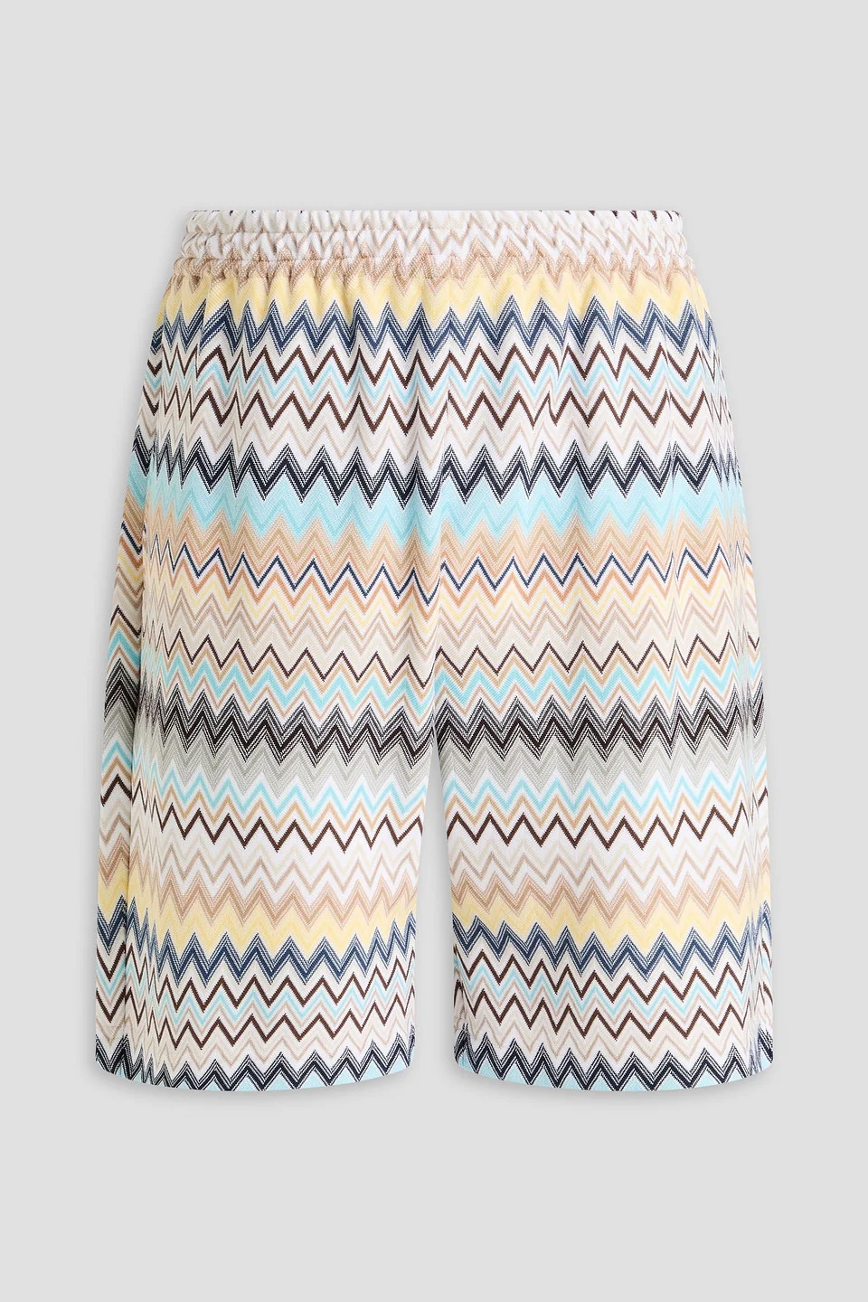 Crochet-knit cotton drawstring shorts - 1