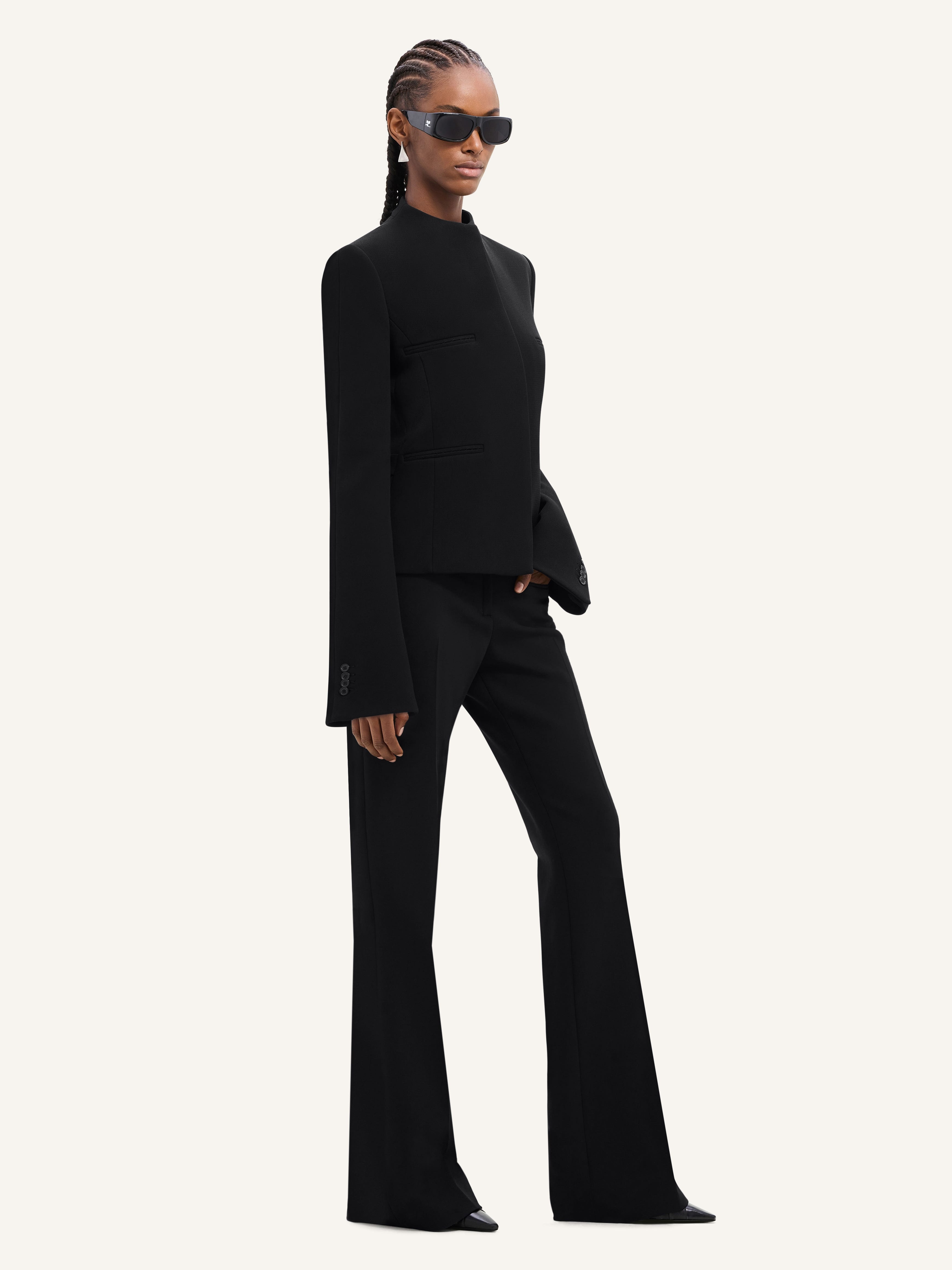 OFFICER COLLAR HERITAGE CREPE TAILORED JACKET - 3