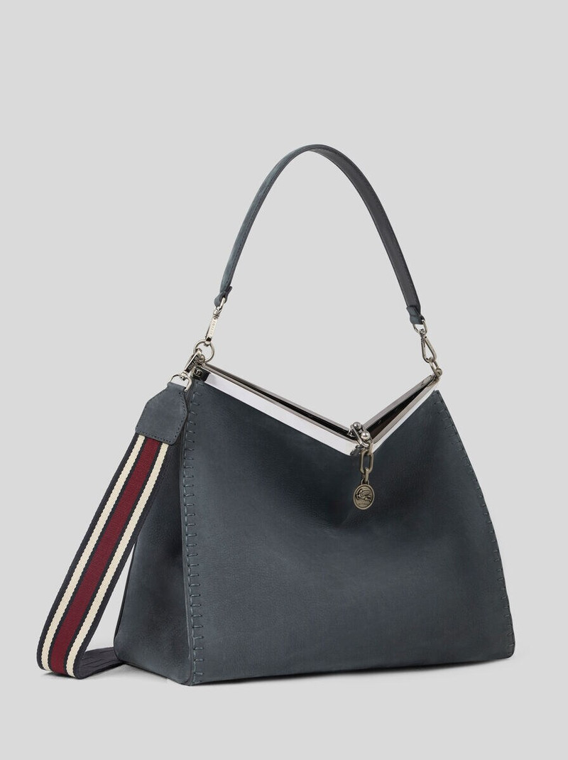 LARGE NUBUCK LEATHER VELA BAG 6