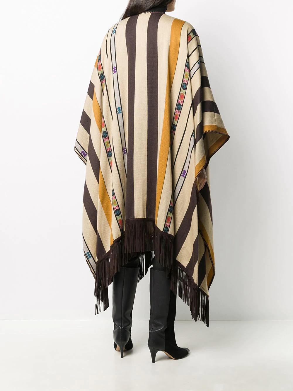 fringe patterned cape - 4