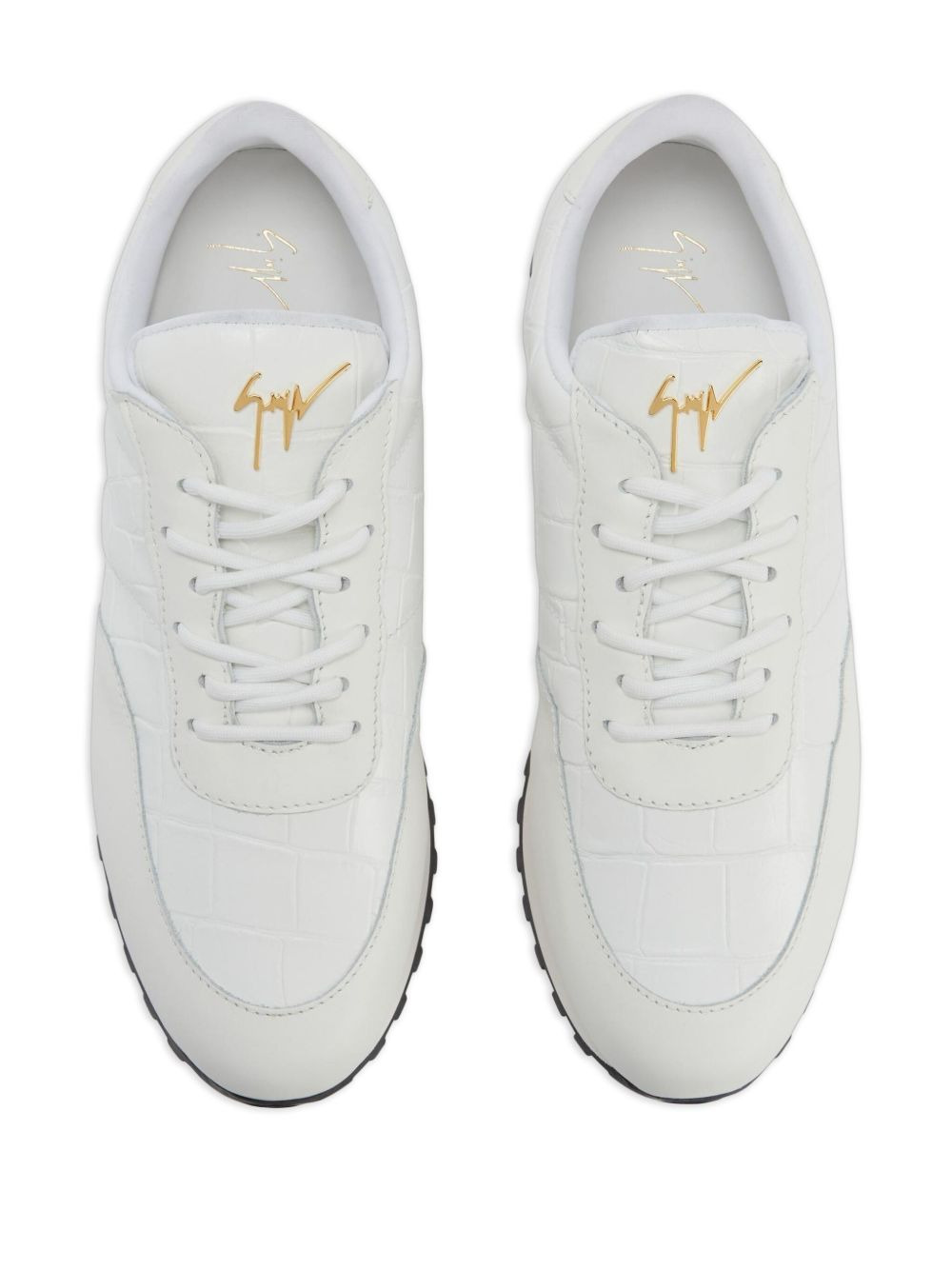 Jimi crocodile-effect leather sneakers - 4