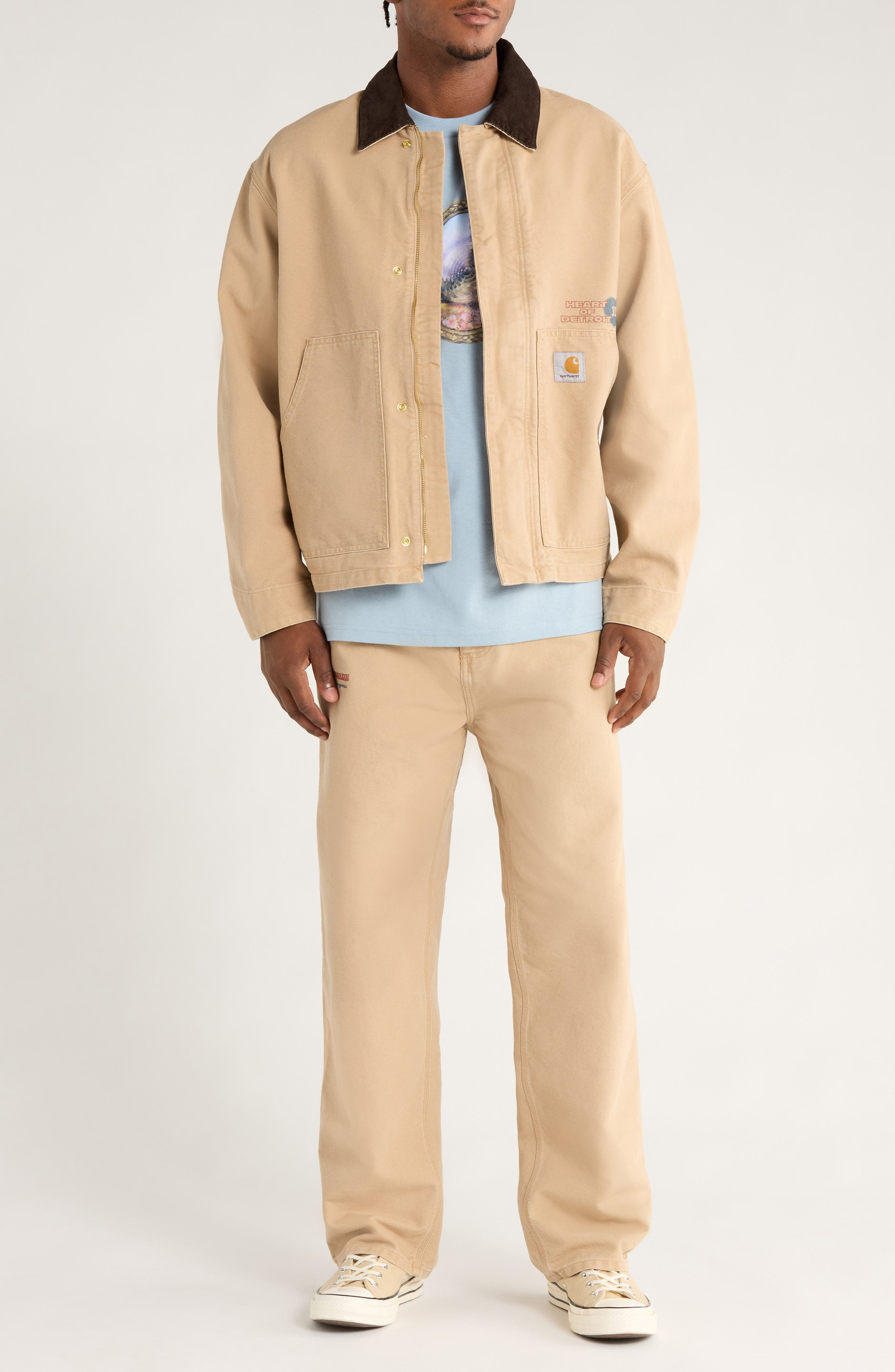 Carhartt Work In Progress OG Single Knit Loose Organic Cotton Canvas Pants in Dusty H Brown at Nords - 7