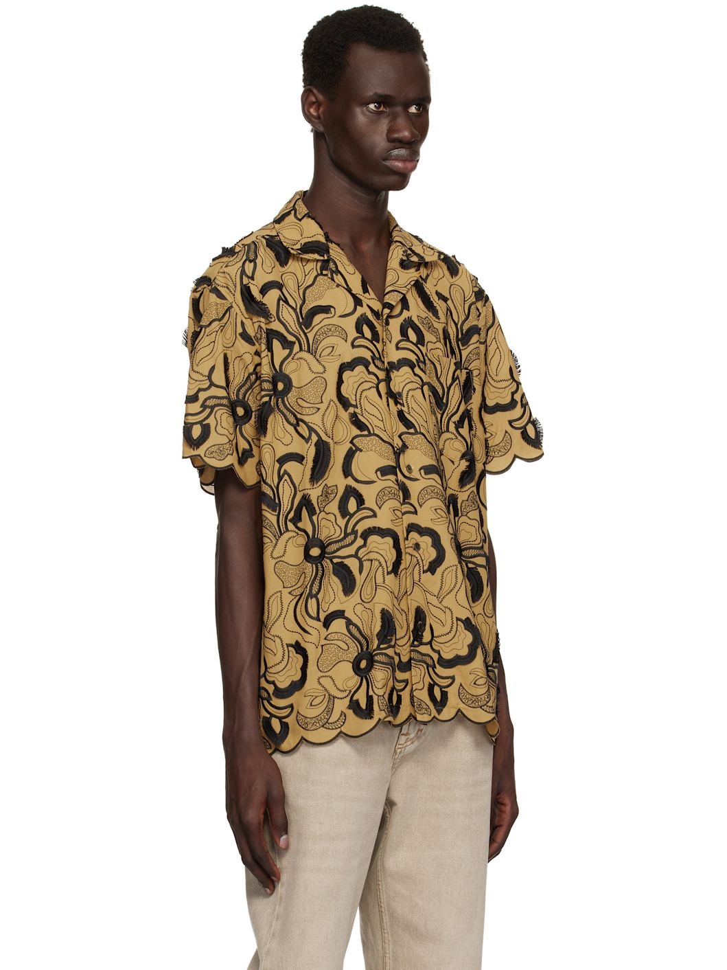 Beige Embroidery Shirt - 2